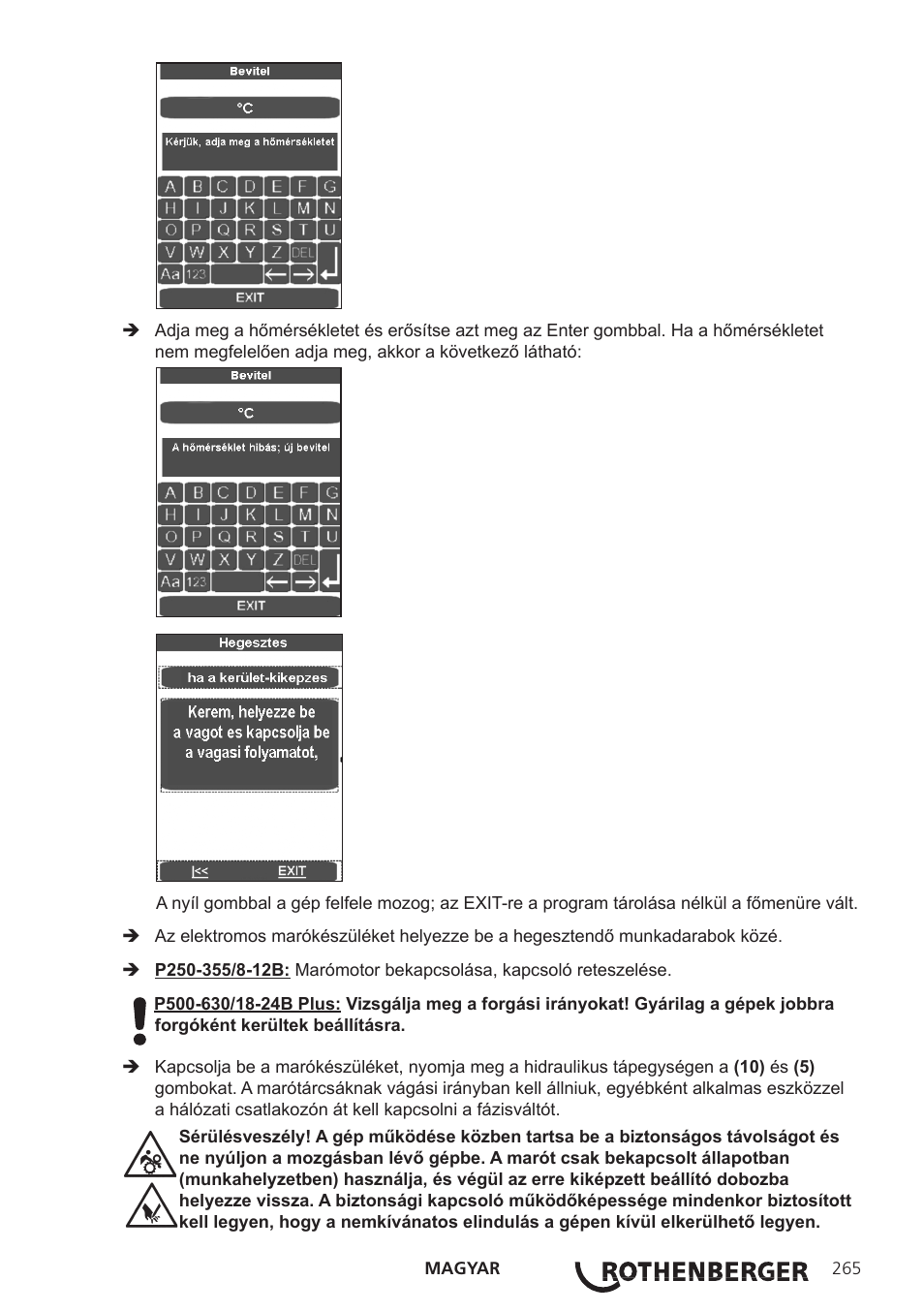 ROTHENBERGER ROWELD P250-630B Plus Premium User Manual | Page 267 / 368