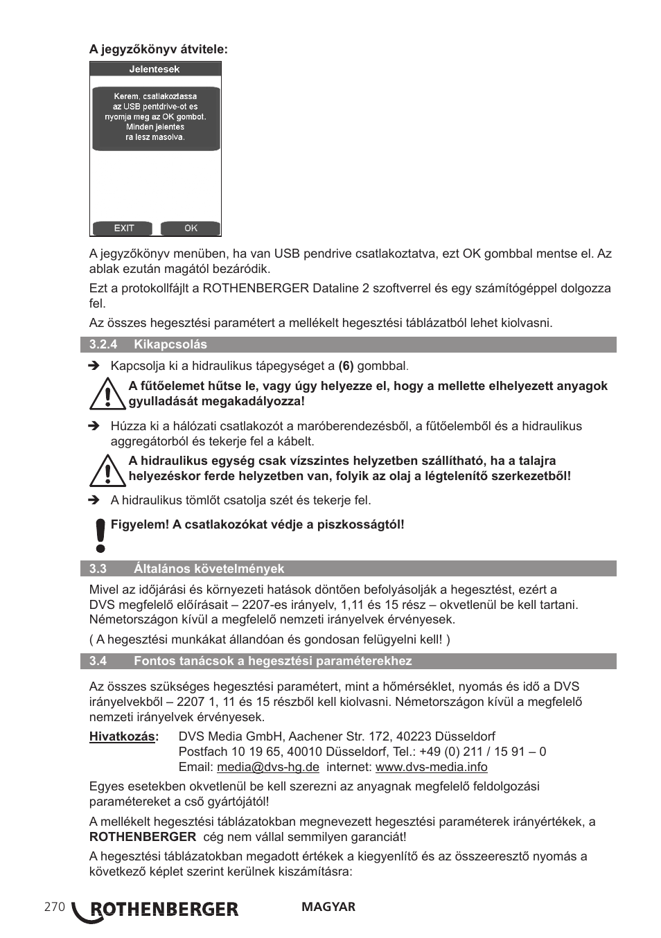 ROTHENBERGER ROWELD P250-630B Plus Premium User Manual | Page 272 / 368