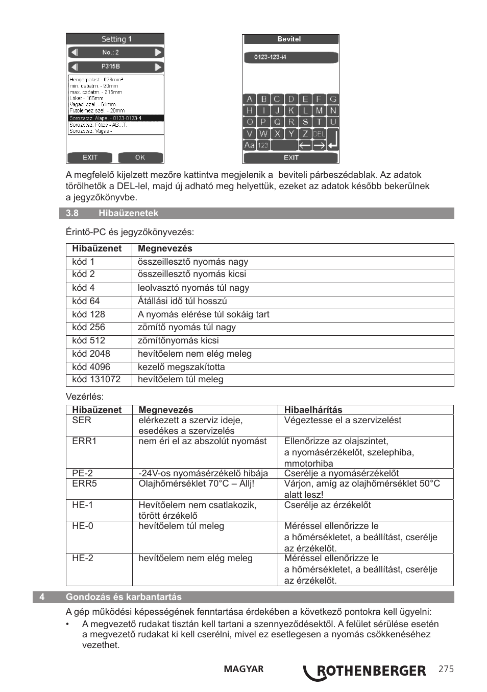 ROTHENBERGER ROWELD P250-630B Plus Premium User Manual | Page 277 / 368