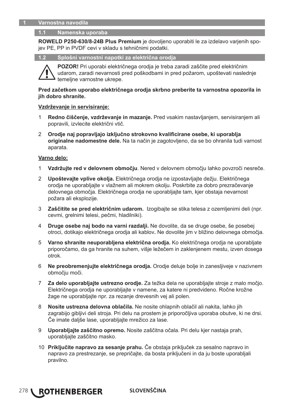 ROTHENBERGER ROWELD P250-630B Plus Premium User Manual | Page 280 / 368