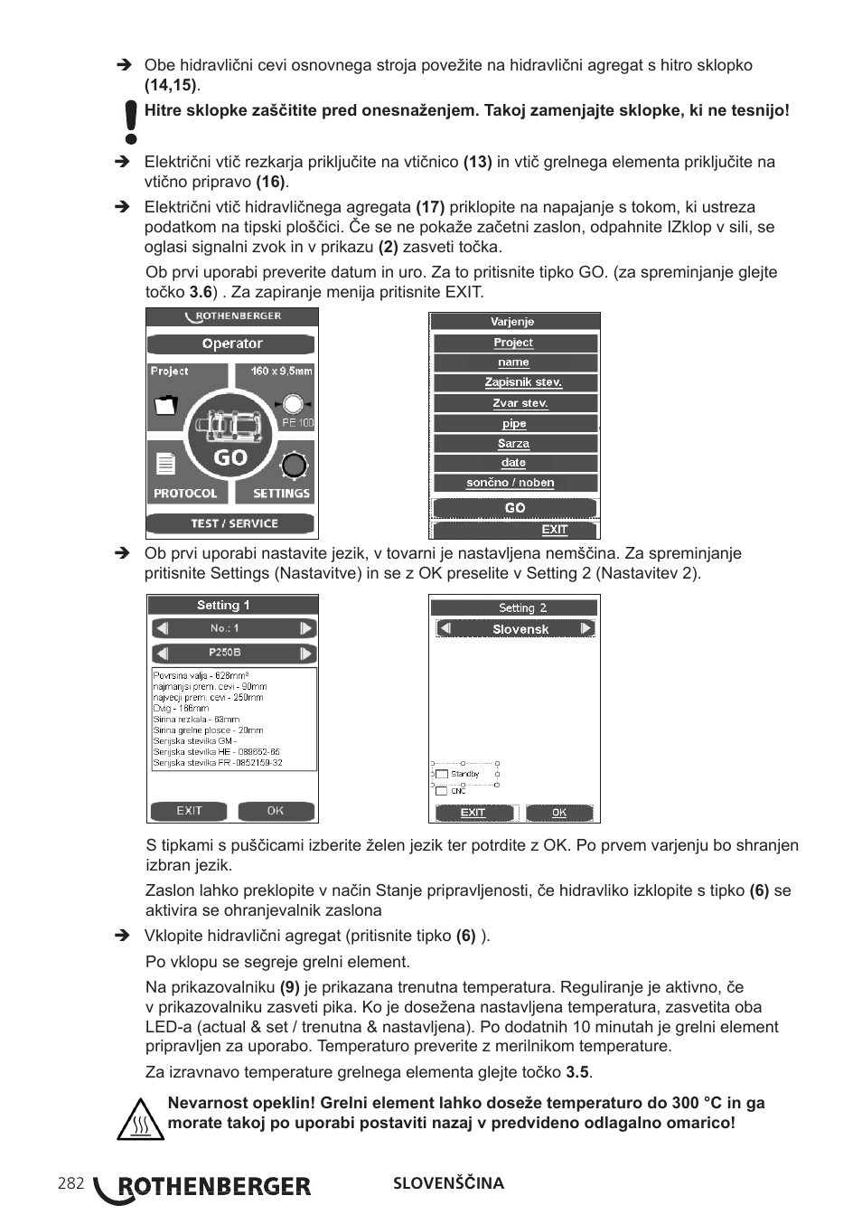 ROTHENBERGER ROWELD P250-630B Plus Premium User Manual | Page 284 / 368