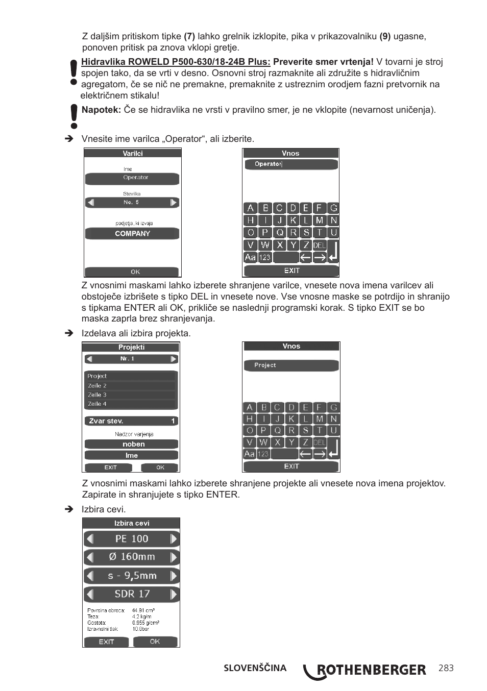 ROTHENBERGER ROWELD P250-630B Plus Premium User Manual | Page 285 / 368