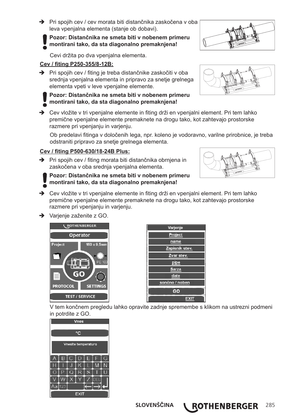 ROTHENBERGER ROWELD P250-630B Plus Premium User Manual | Page 287 / 368