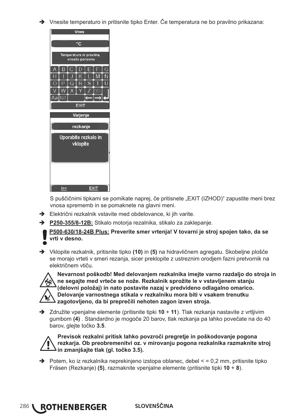 ROTHENBERGER ROWELD P250-630B Plus Premium User Manual | Page 288 / 368