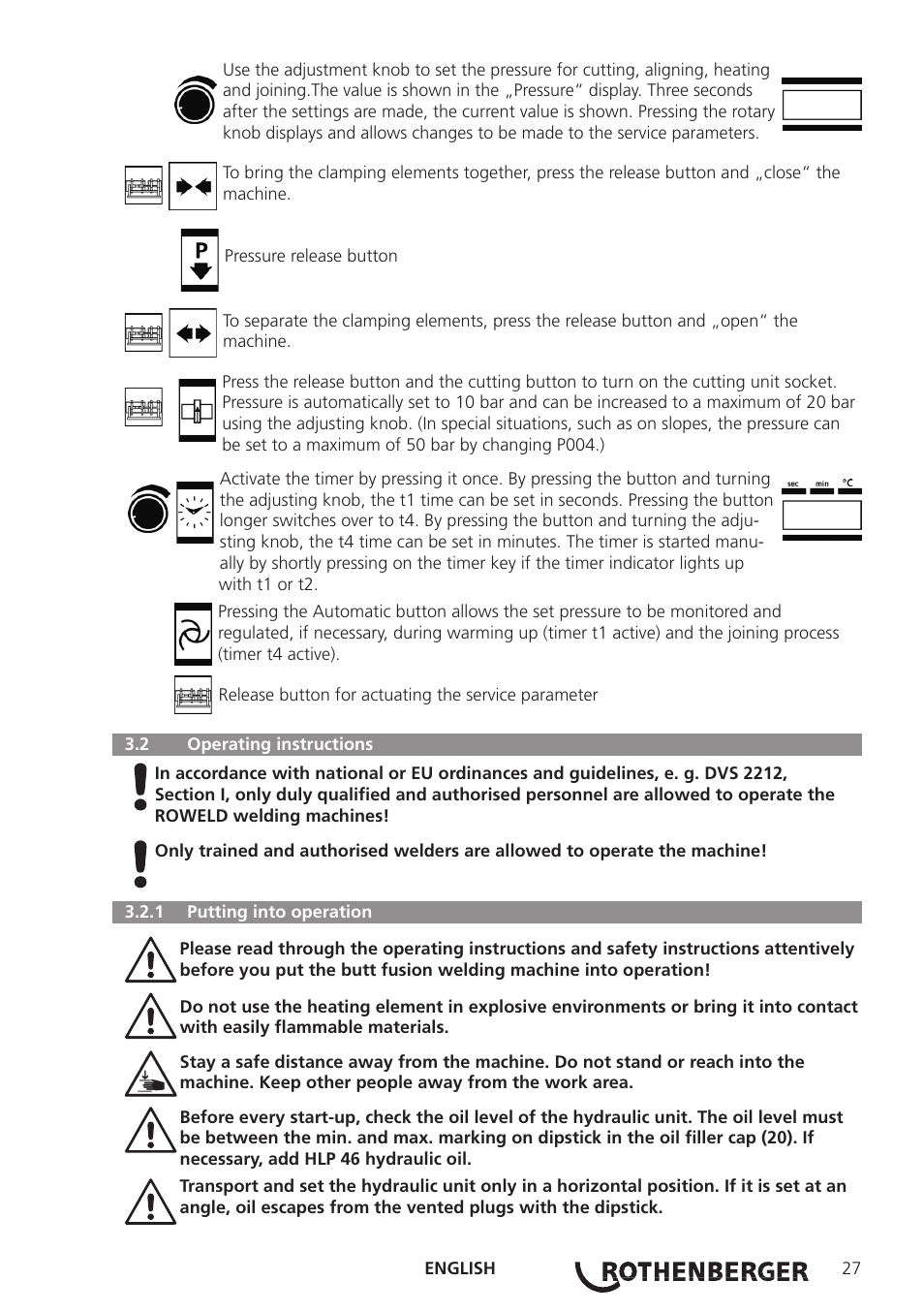 ROTHENBERGER ROWELD P250-630B Plus Premium User Manual | Page 29 / 368