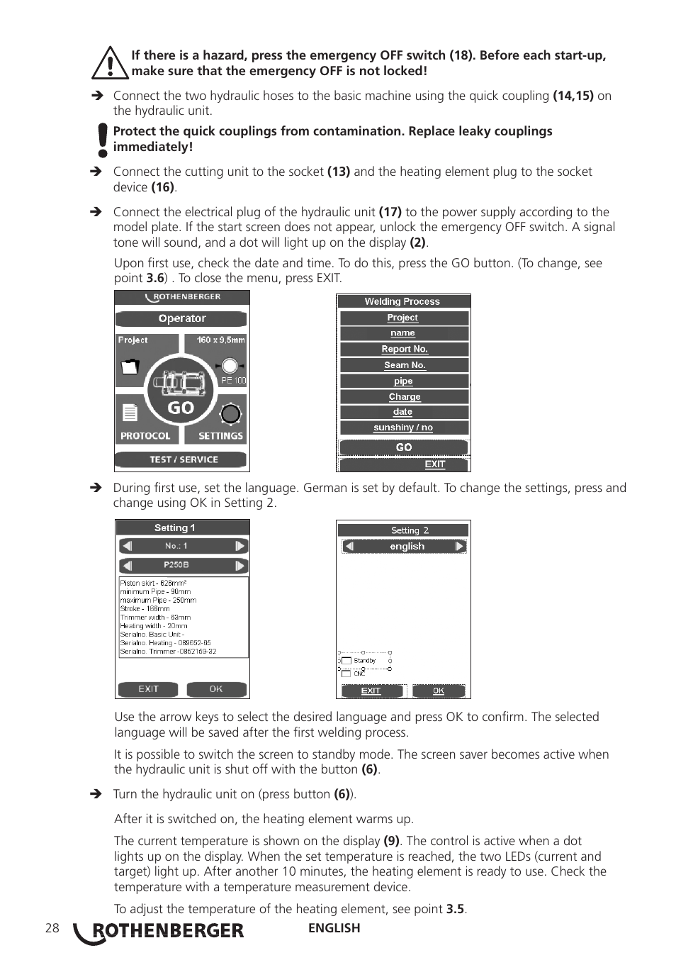 ROTHENBERGER ROWELD P250-630B Plus Premium User Manual | Page 30 / 368