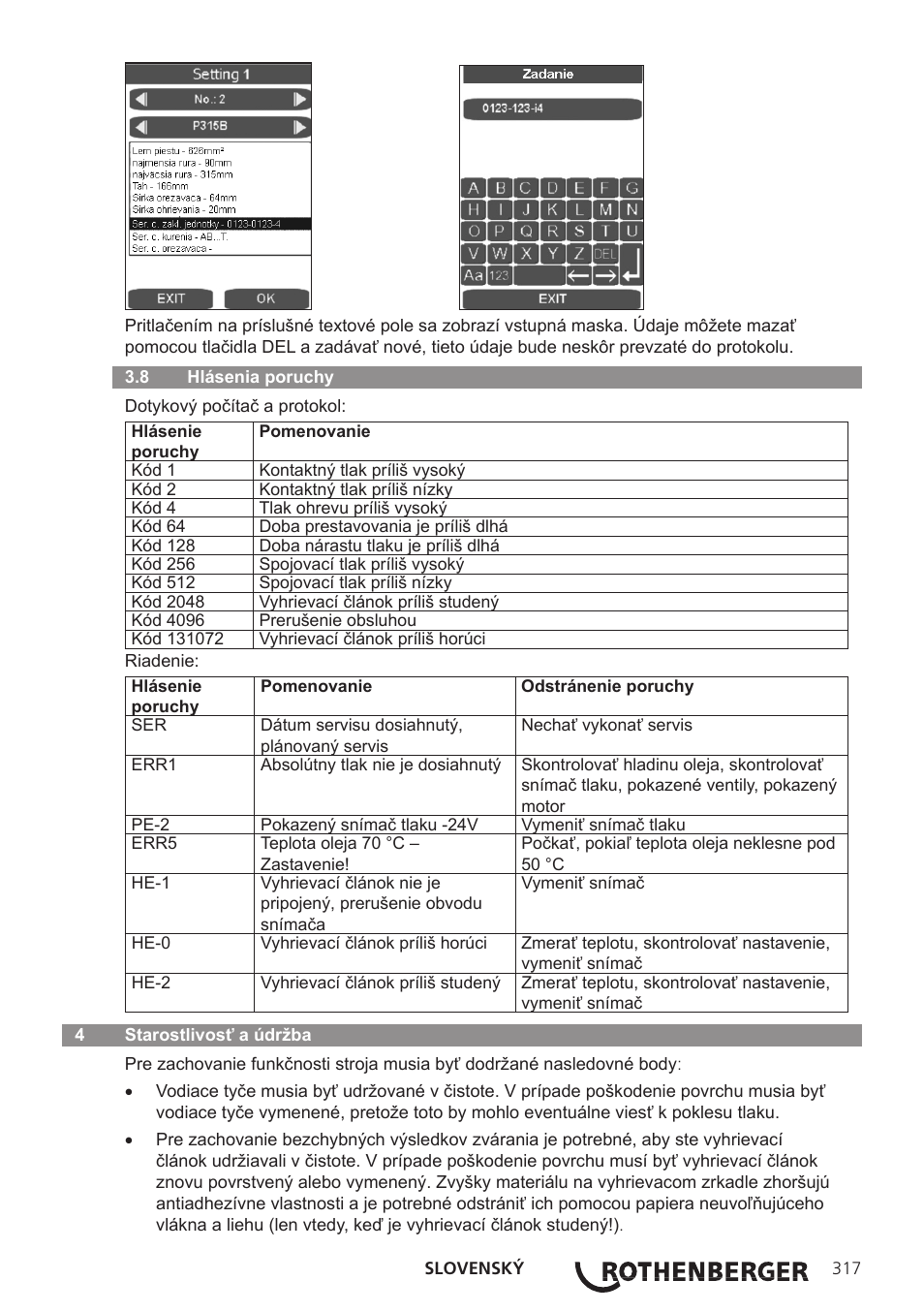 ROTHENBERGER ROWELD P250-630B Plus Premium User Manual | Page 319 / 368