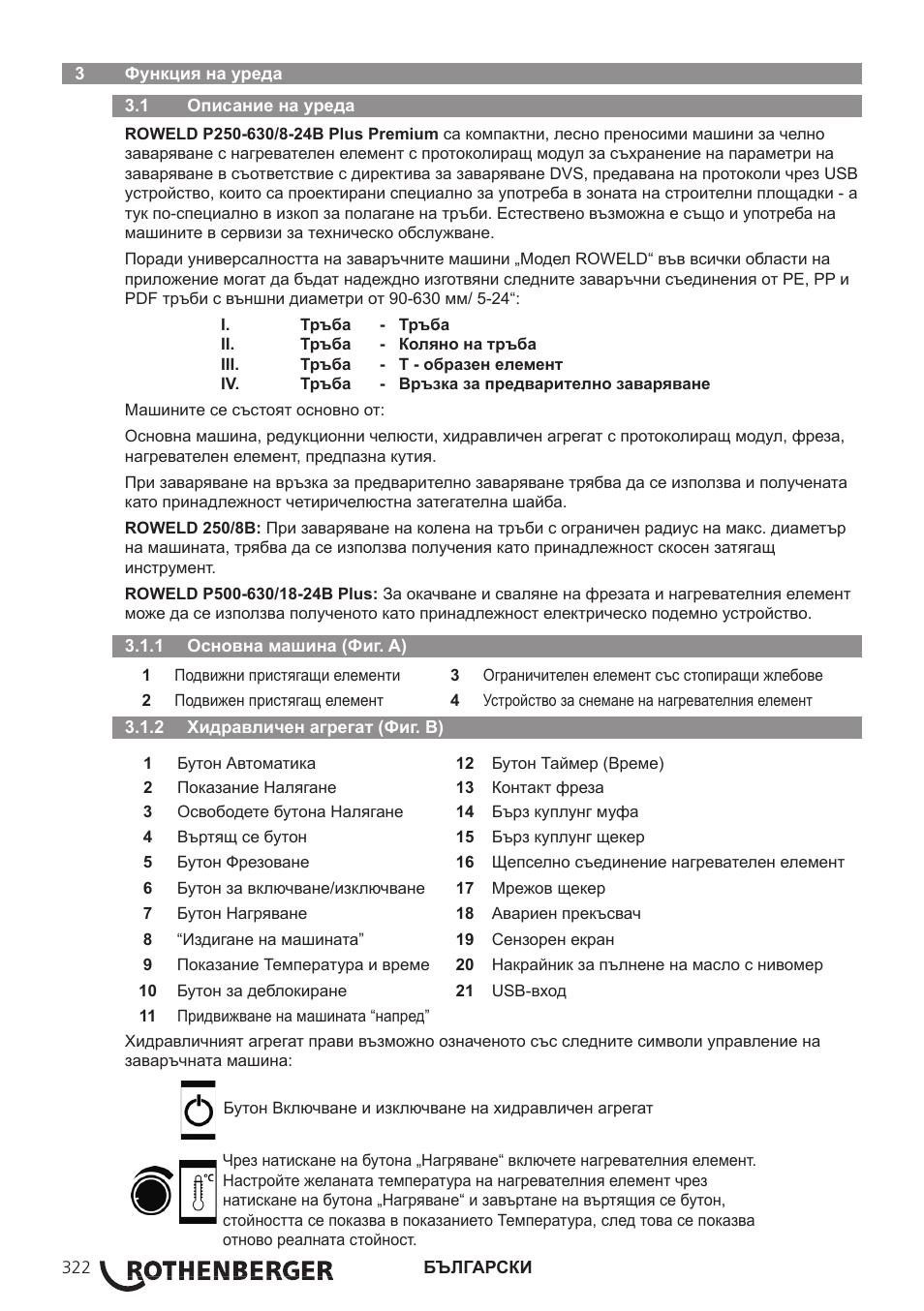 ROTHENBERGER ROWELD P250-630B Plus Premium User Manual | Page 324 / 368