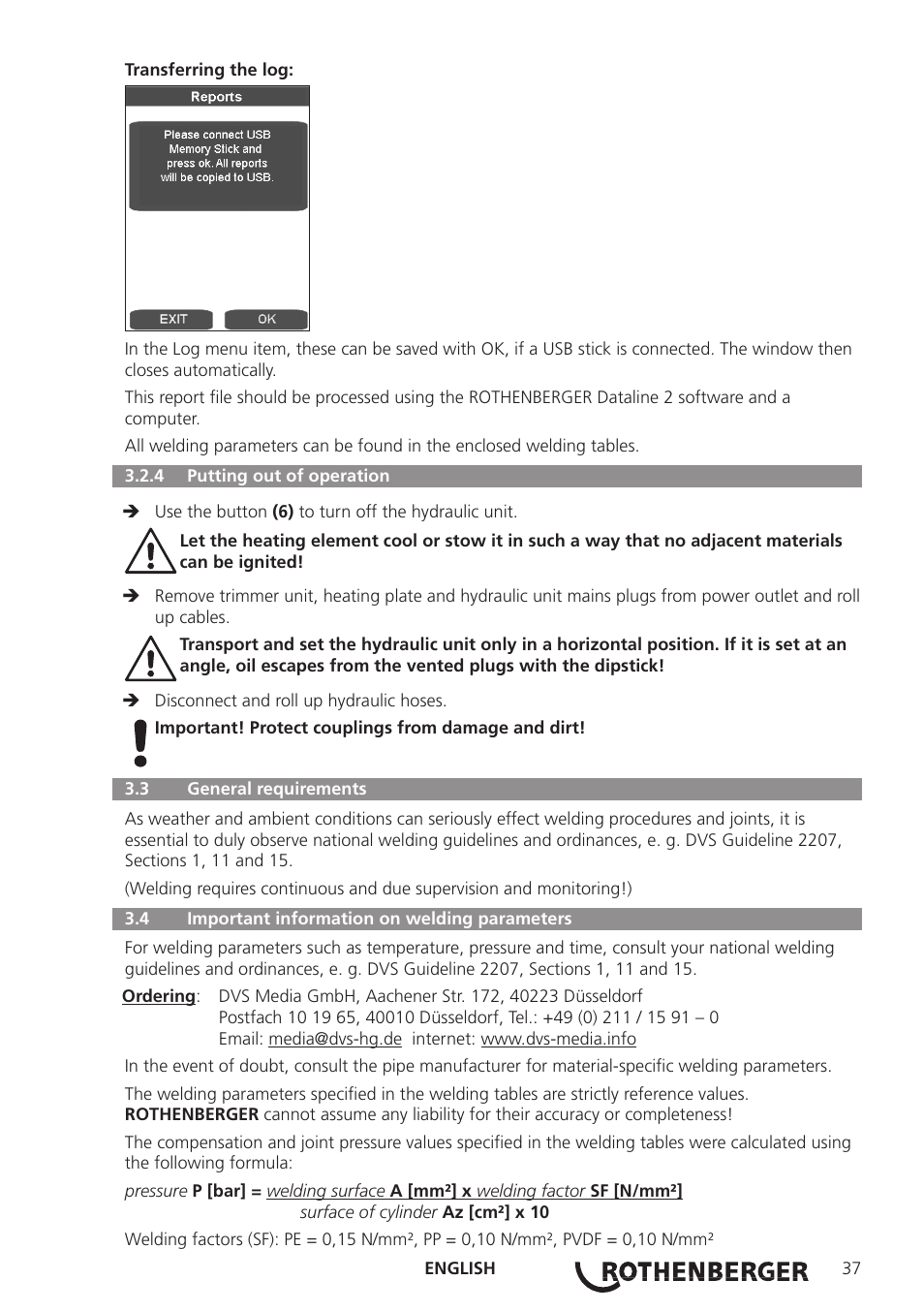 ROTHENBERGER ROWELD P250-630B Plus Premium User Manual | Page 39 / 368