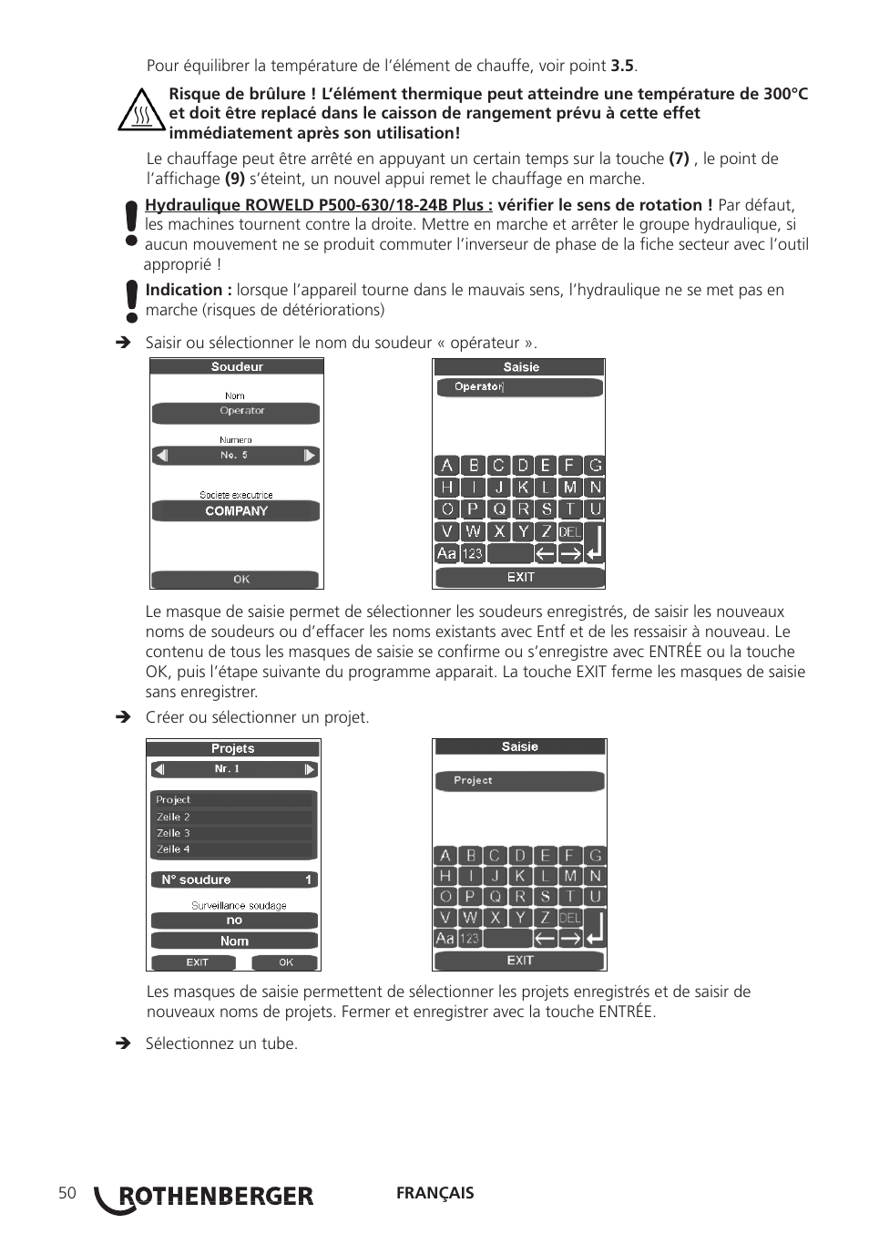 ROTHENBERGER ROWELD P250-630B Plus Premium User Manual | Page 52 / 368