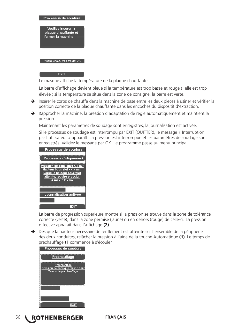 ROTHENBERGER ROWELD P250-630B Plus Premium User Manual | Page 58 / 368