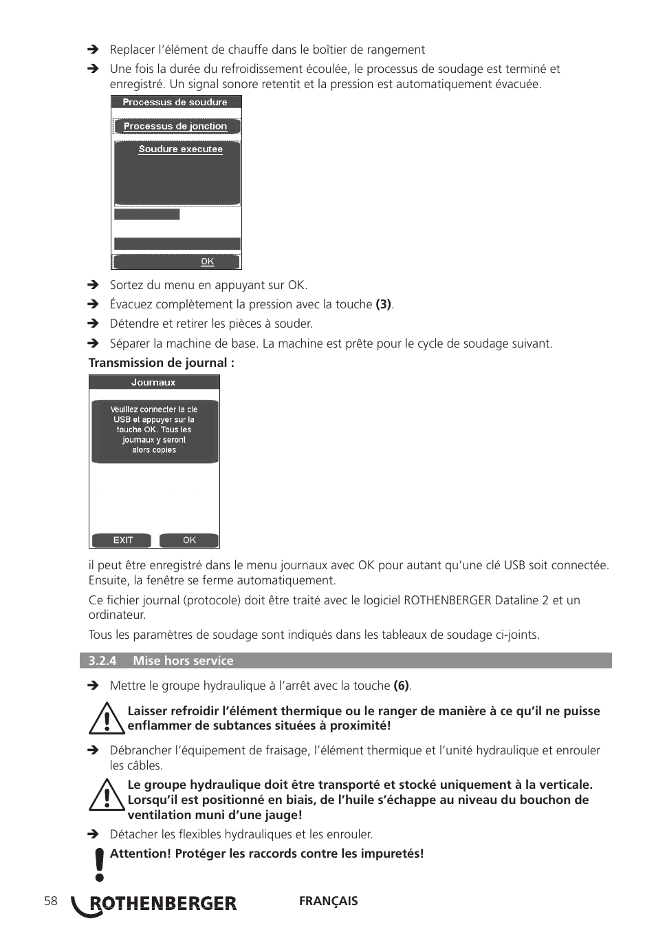 ROTHENBERGER ROWELD P250-630B Plus Premium User Manual | Page 60 / 368