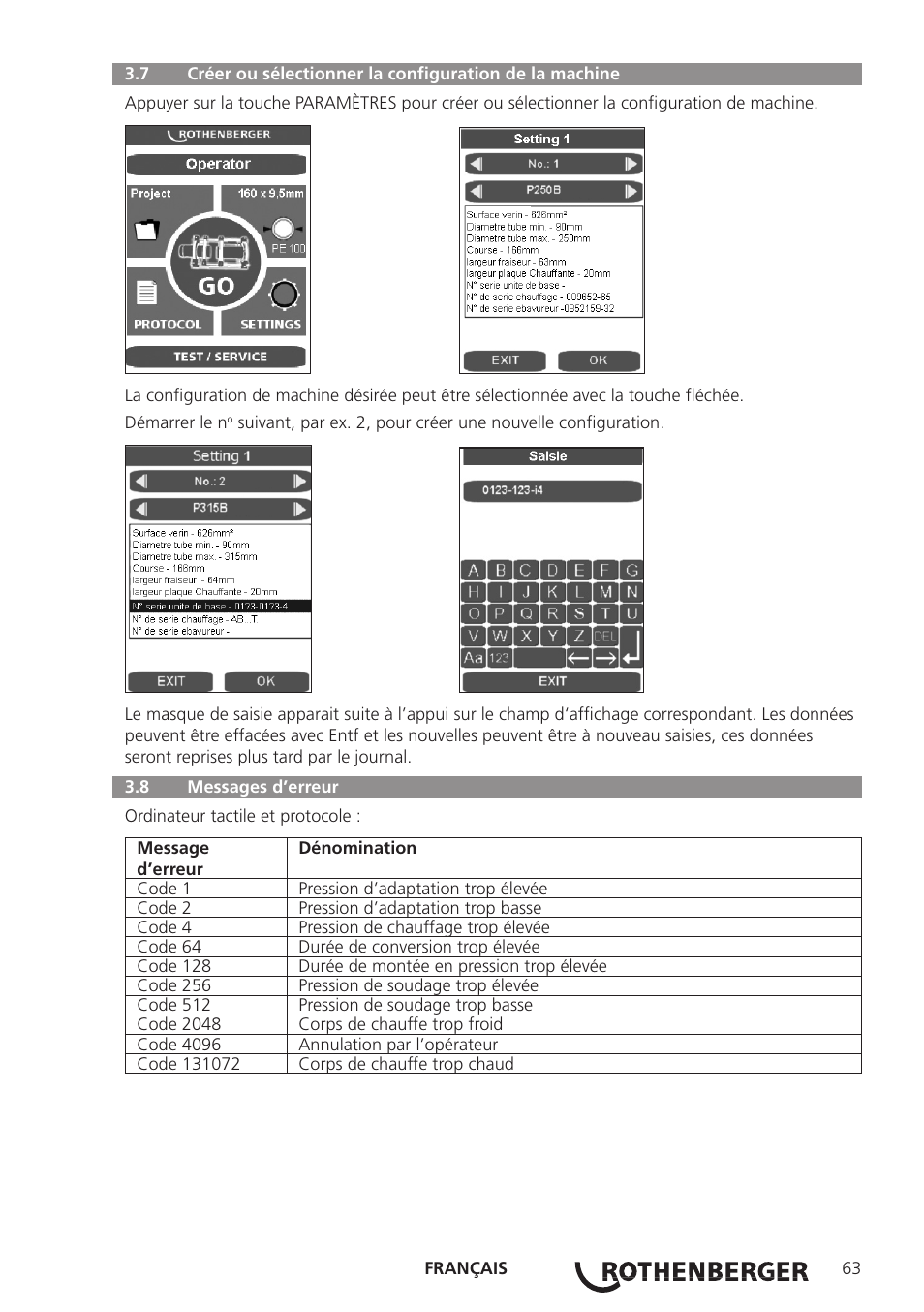 ROTHENBERGER ROWELD P250-630B Plus Premium User Manual | Page 65 / 368