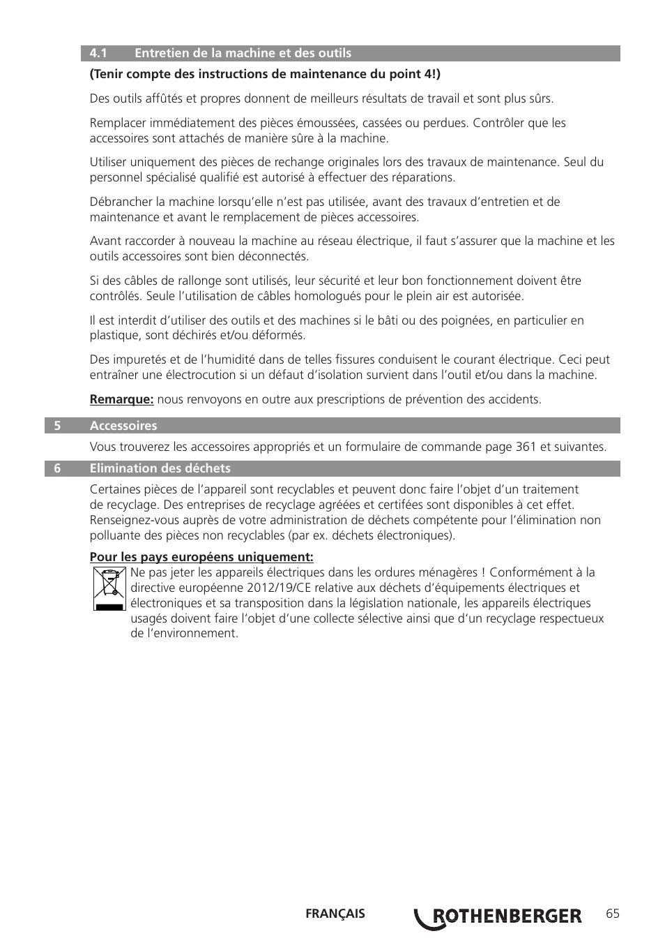 ROTHENBERGER ROWELD P250-630B Plus Premium User Manual | Page 67 / 368