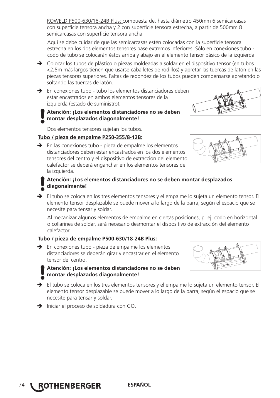 ROTHENBERGER ROWELD P250-630B Plus Premium User Manual | Page 76 / 368