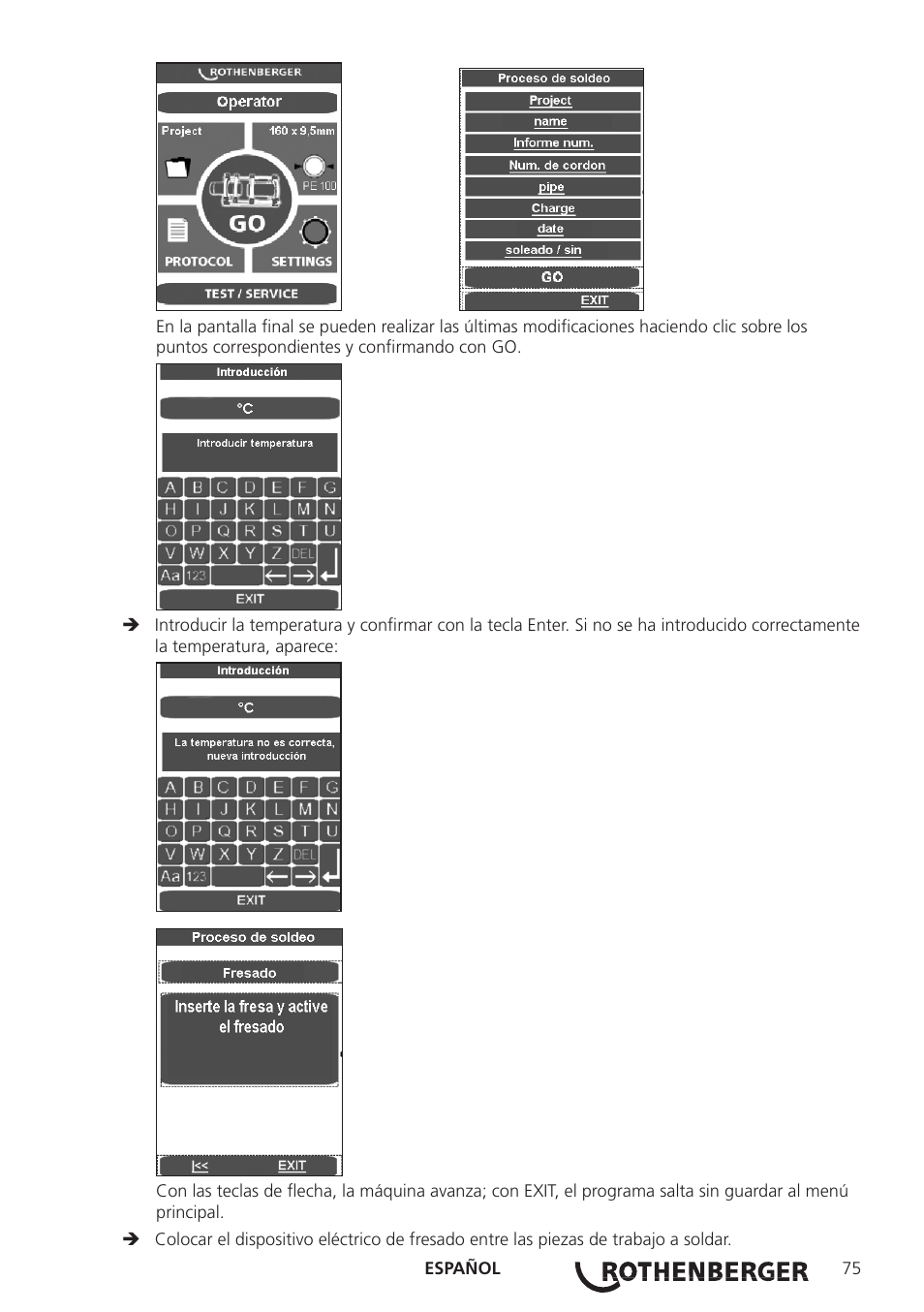 ROTHENBERGER ROWELD P250-630B Plus Premium User Manual | Page 77 / 368