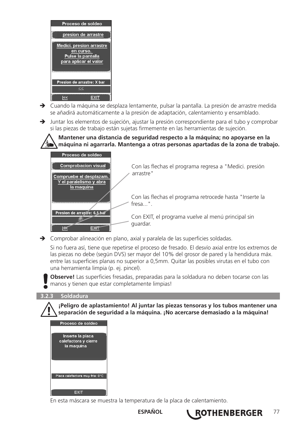 ROTHENBERGER ROWELD P250-630B Plus Premium User Manual | Page 79 / 368