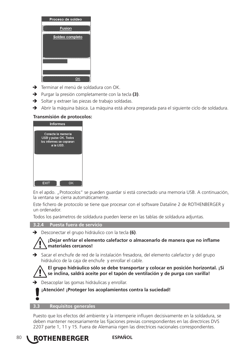 ROTHENBERGER ROWELD P250-630B Plus Premium User Manual | Page 82 / 368