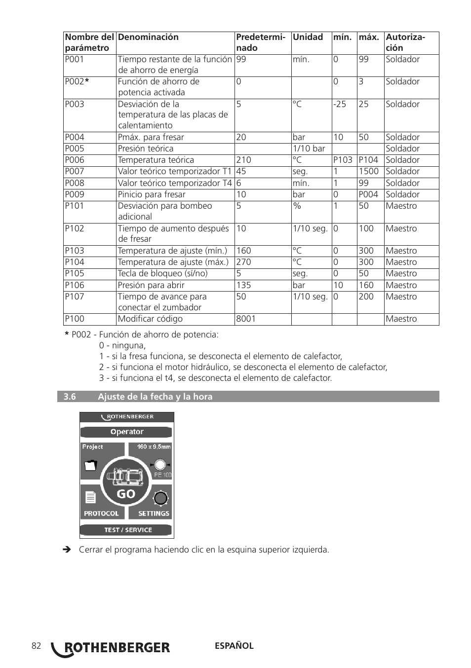 ROTHENBERGER ROWELD P250-630B Plus Premium User Manual | Page 84 / 368