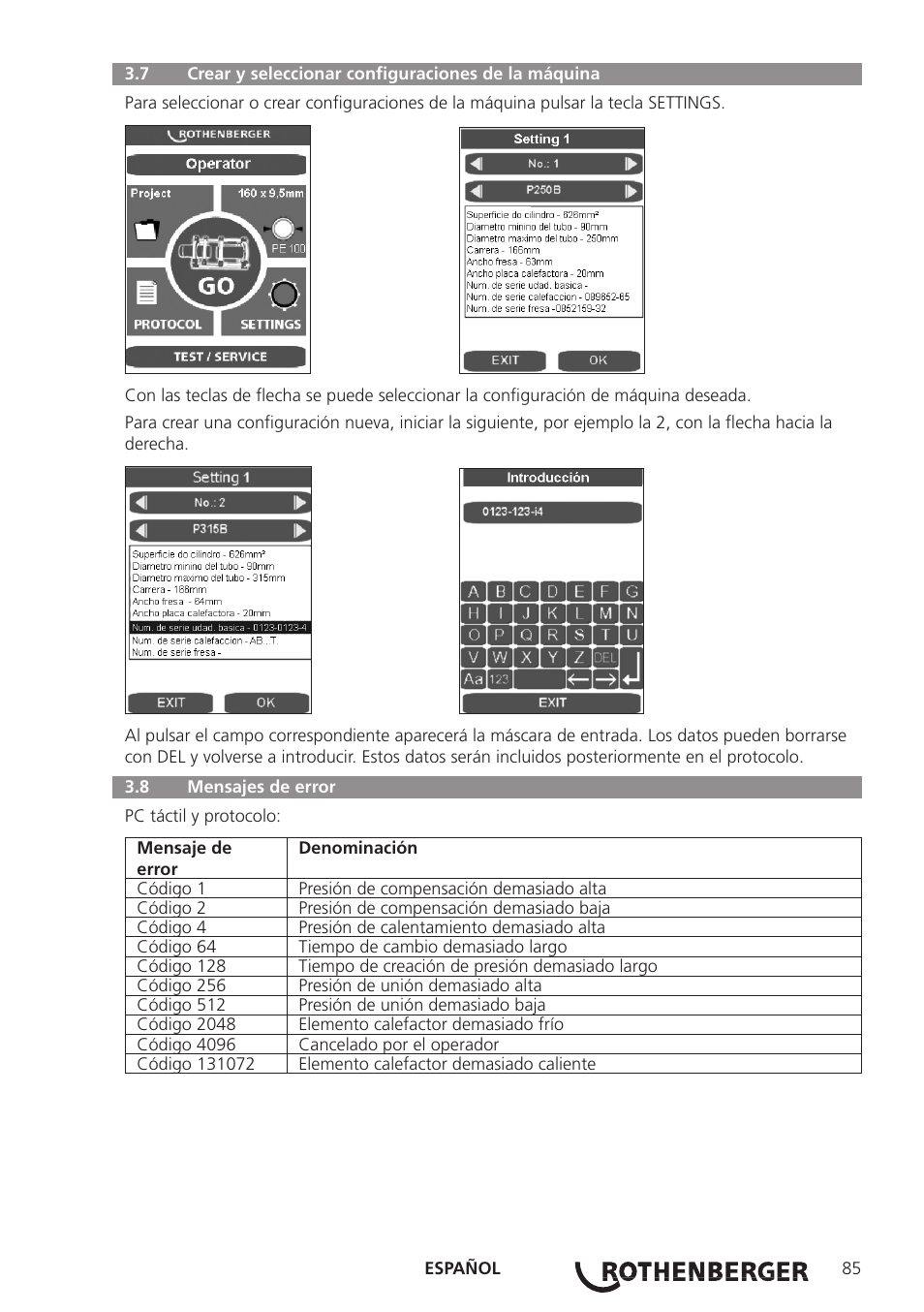 ROTHENBERGER ROWELD P250-630B Plus Premium User Manual | Page 87 / 368