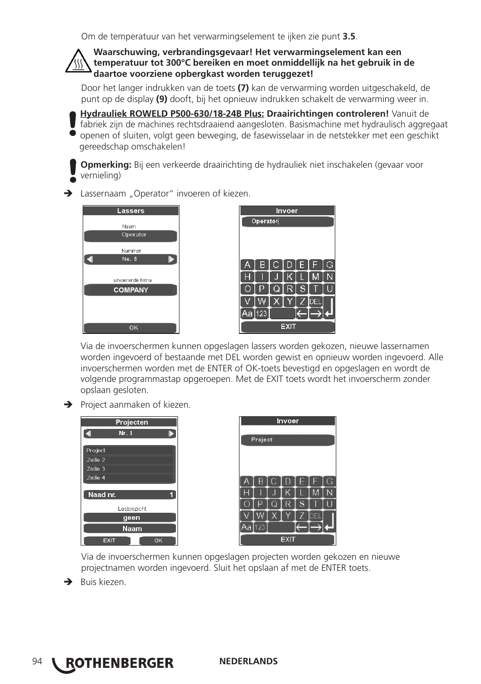 ROTHENBERGER ROWELD P250-630B Plus Premium User Manual | Page 96 / 368