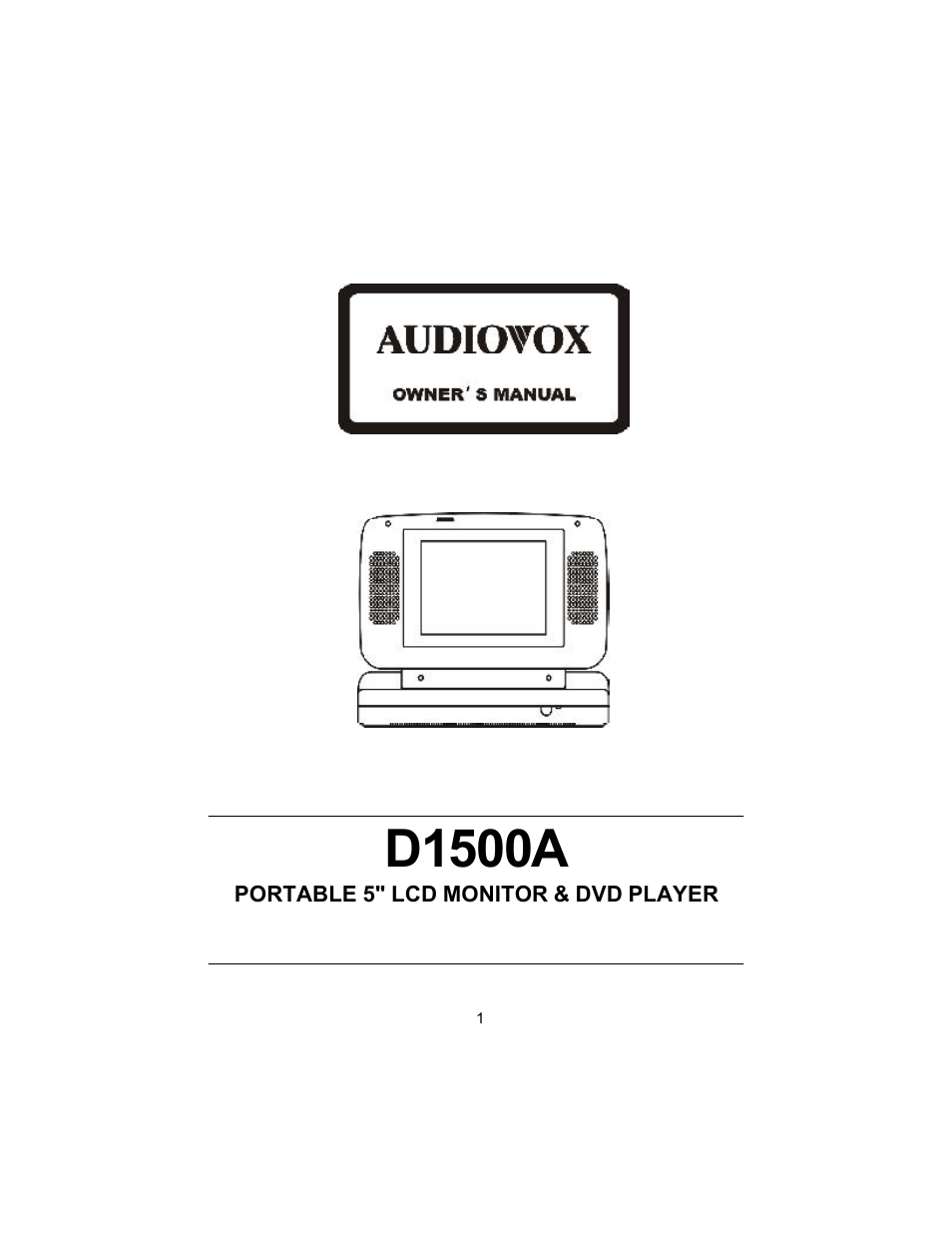 Audiovox D1500A User Manual | 33 pages