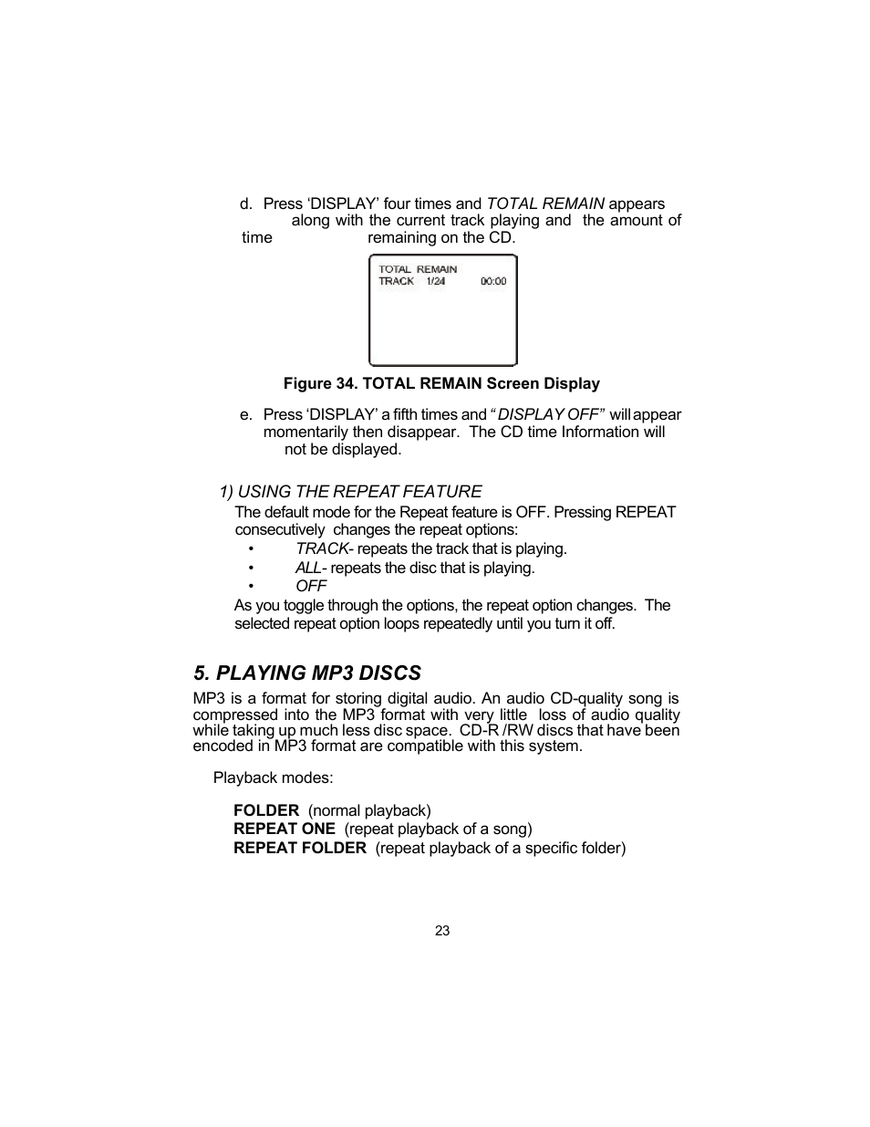 Playing mp3 discs | Audiovox D1500A User Manual | Page 23 / 33