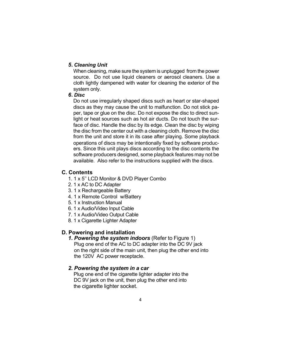 Audiovox D1500A User Manual | Page 4 / 33
