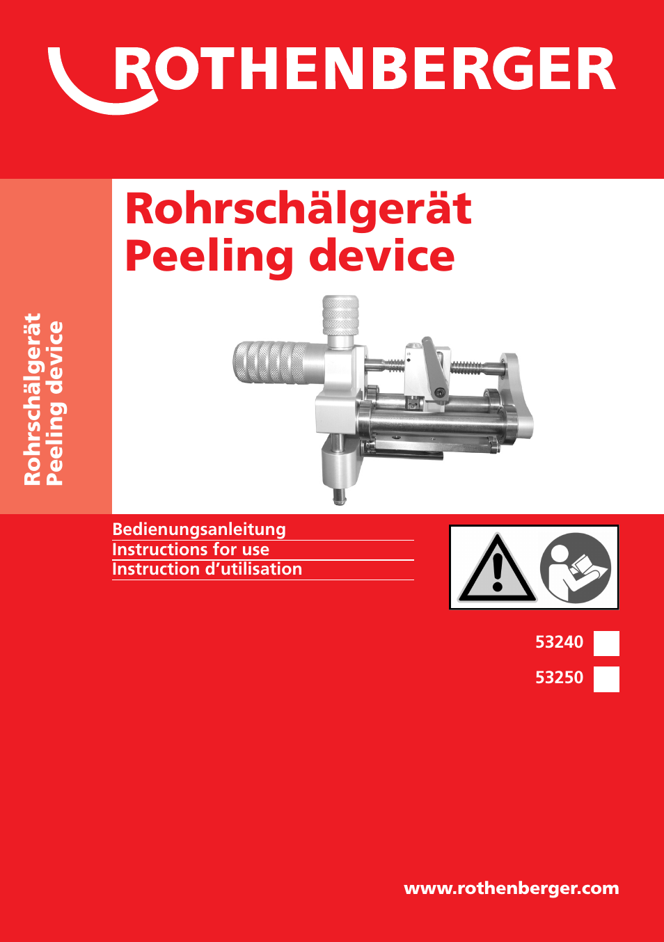 ROTHENBERGER Schälgerät zum Elektromuffenschweißen User Manual | 16 pages