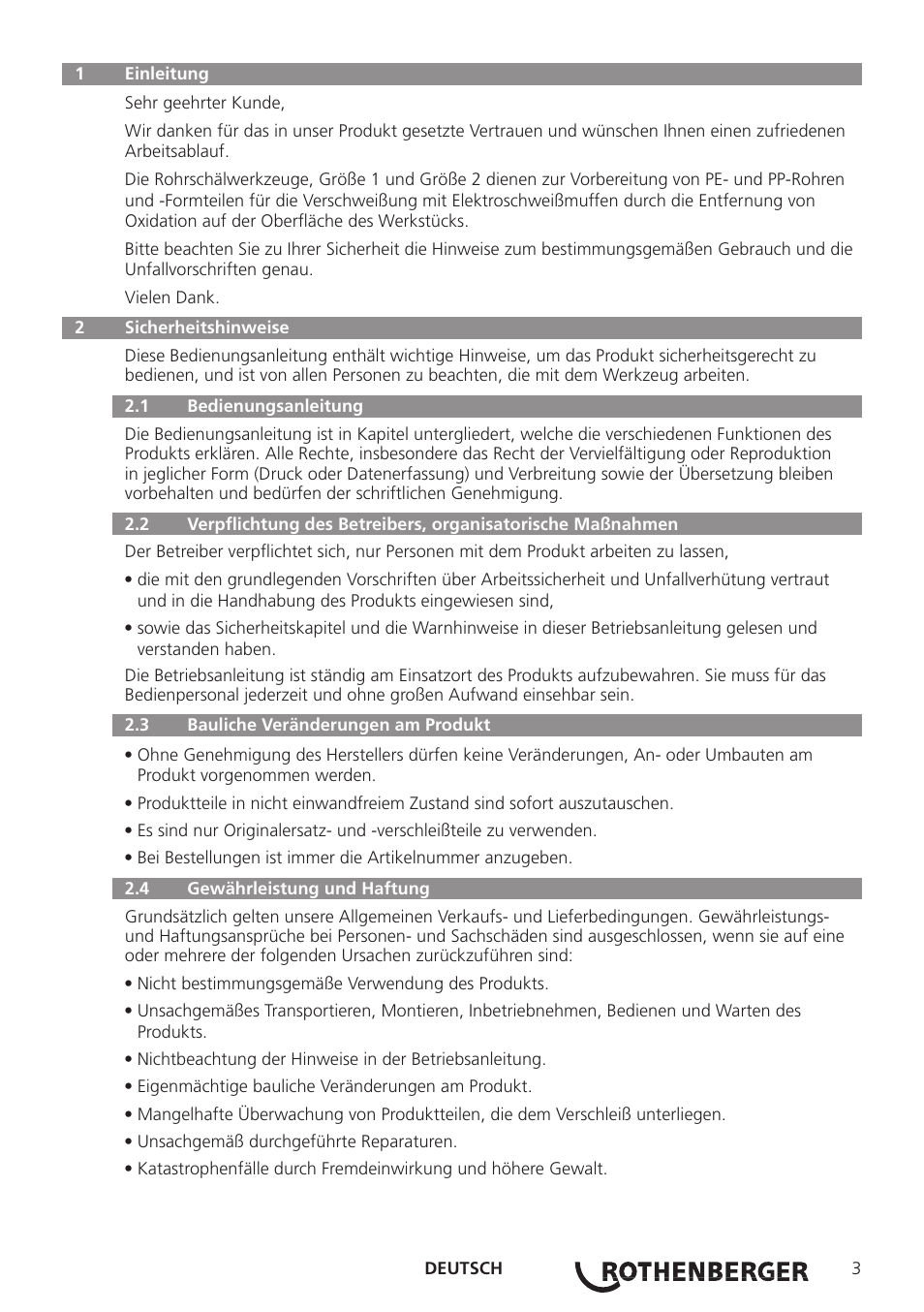 ROTHENBERGER Schälgerät zum Elektromuffenschweißen User Manual | Page 5 / 16