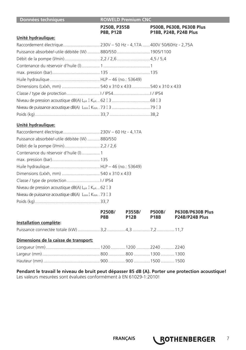 ROTHENBERGER TD-ROWELD P250-630B Plus Premium CNC User Manual | Page 9 / 40