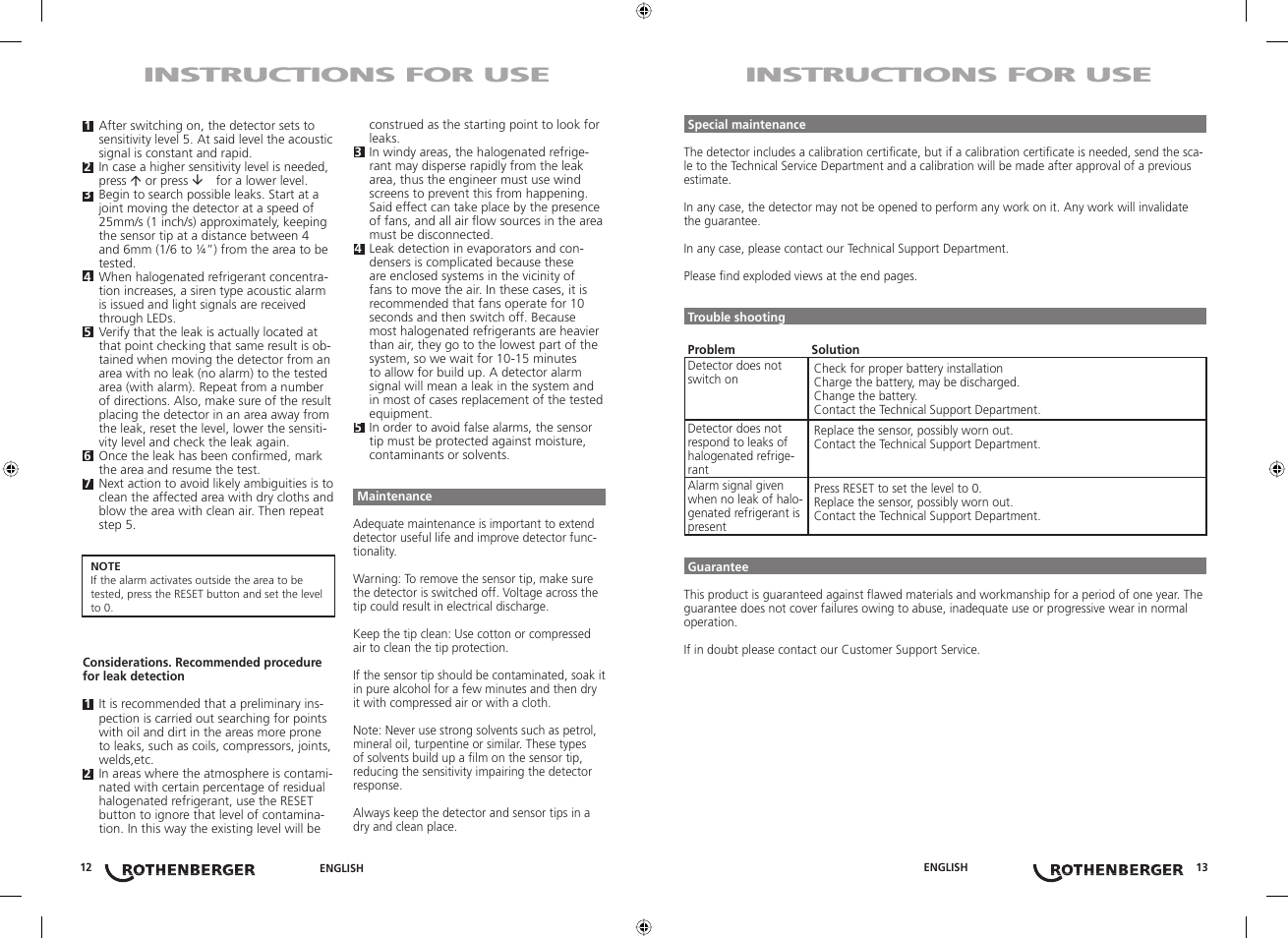 Instructions for use | ROTHENBERGER RO-LEAK User Manual | Page 7 / 21