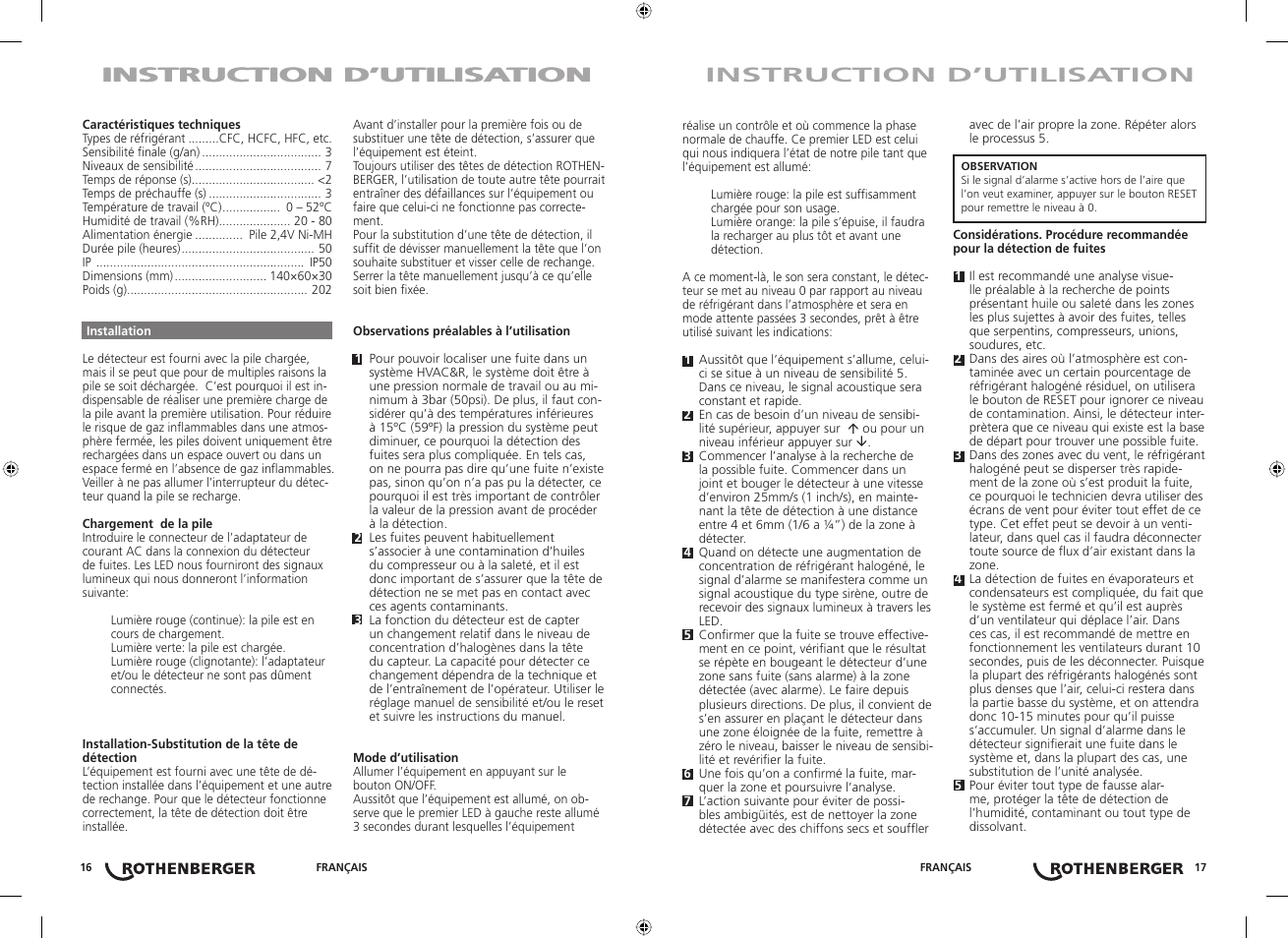 Instruction d’utilisation | ROTHENBERGER RO-LEAK User Manual | Page 9 / 21