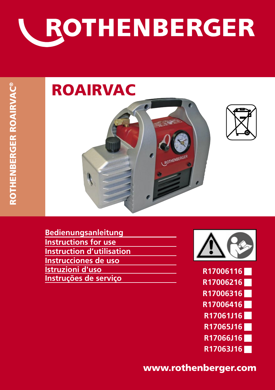 ROTHENBERGER ROAIRVAC User Manual | 44 pages