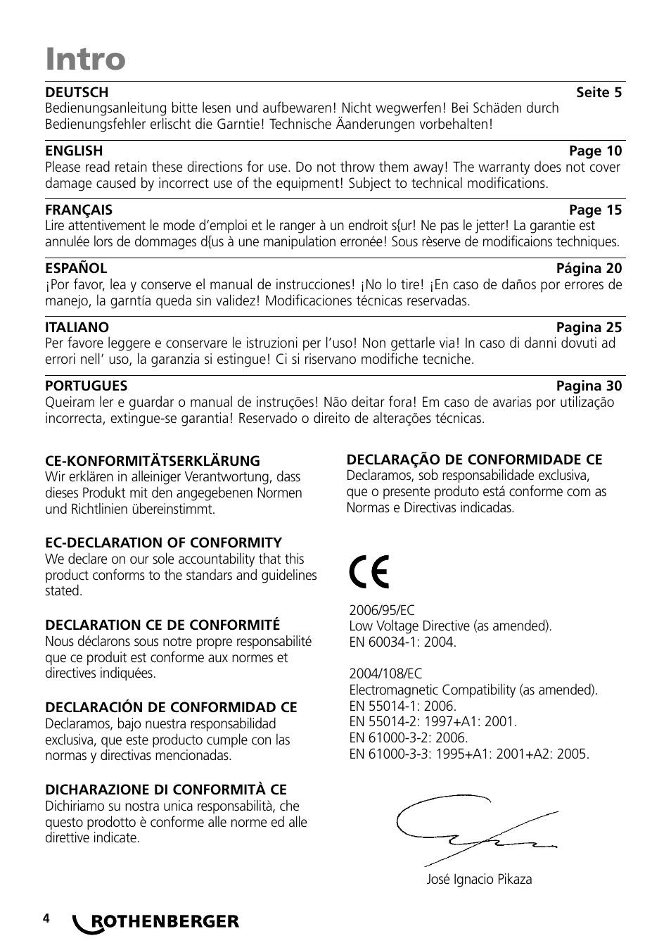 Intro | ROTHENBERGER ROAIRVAC User Manual | Page 4 / 44