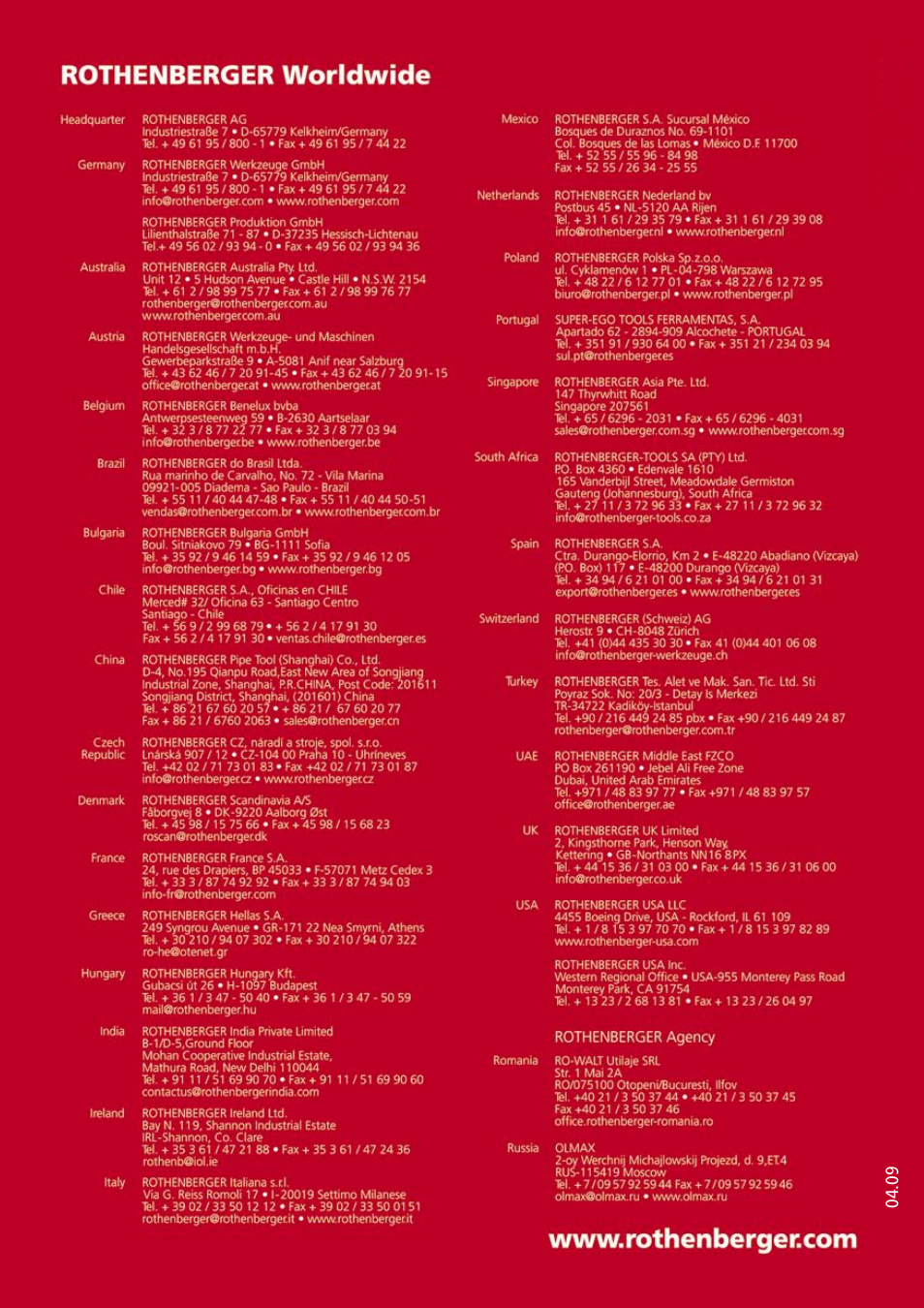 ROTHENBERGER ROAIRVAC User Manual | Page 44 / 44