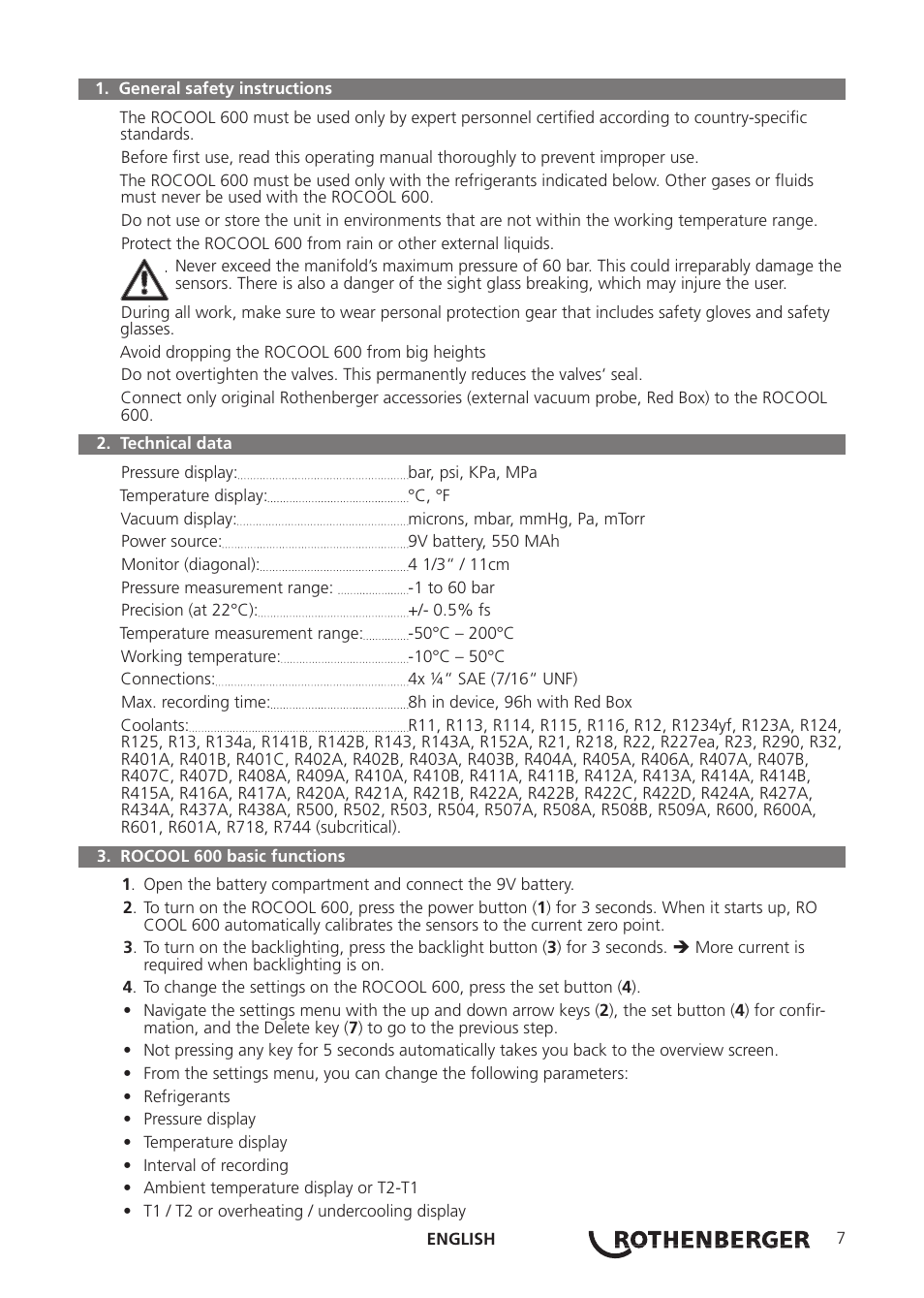 ROTHENBERGER ROCOOL 600 User Manual | Page 11 / 80