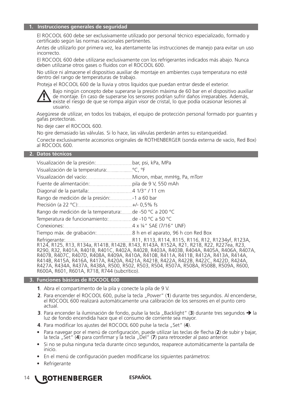 ROTHENBERGER ROCOOL 600 User Manual | Page 19 / 80