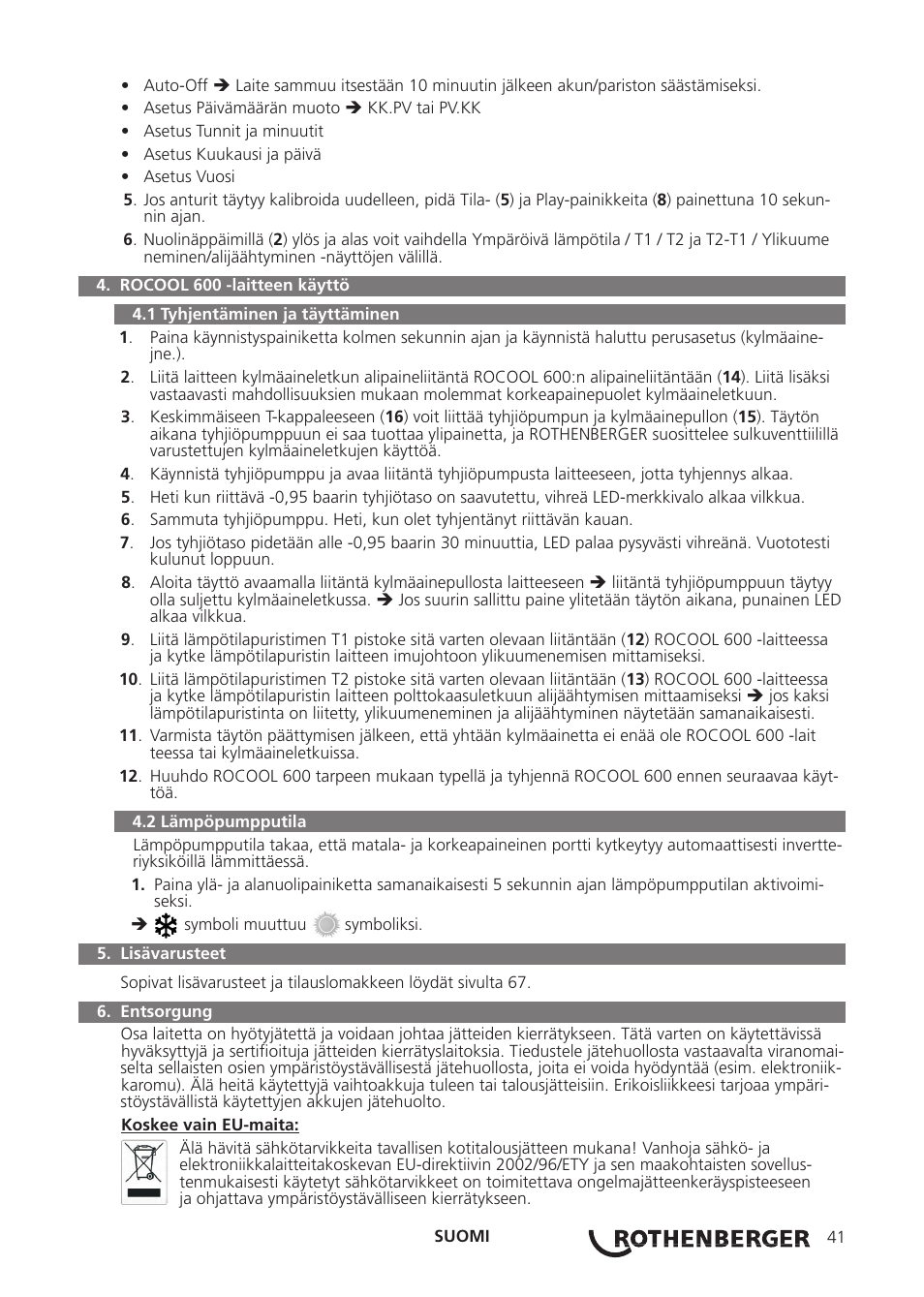 ROTHENBERGER ROCOOL 600 User Manual | Page 46 / 80