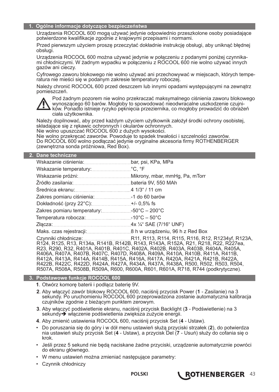 ROTHENBERGER ROCOOL 600 User Manual | Page 48 / 80