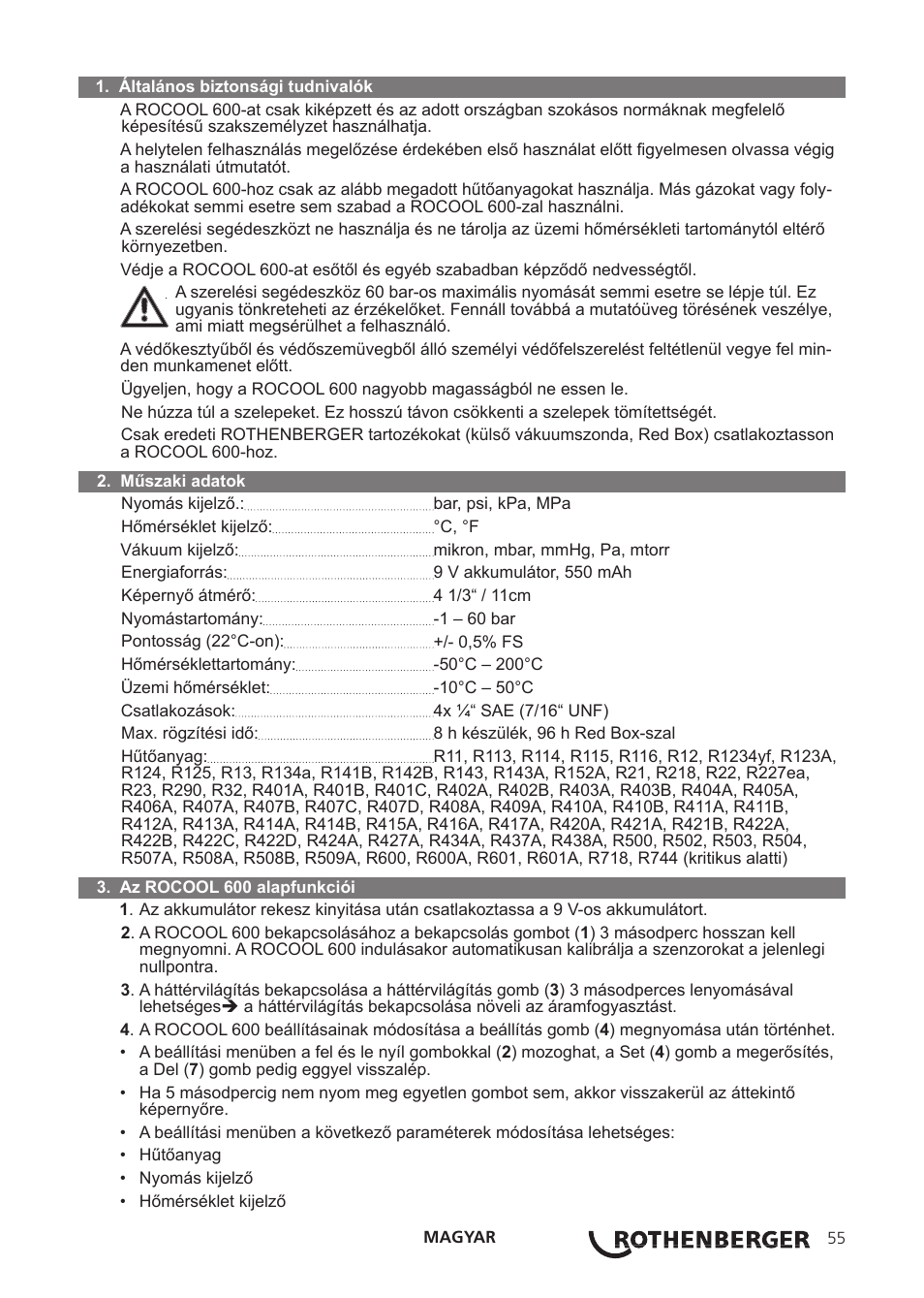 ROTHENBERGER ROCOOL 600 User Manual | Page 60 / 80