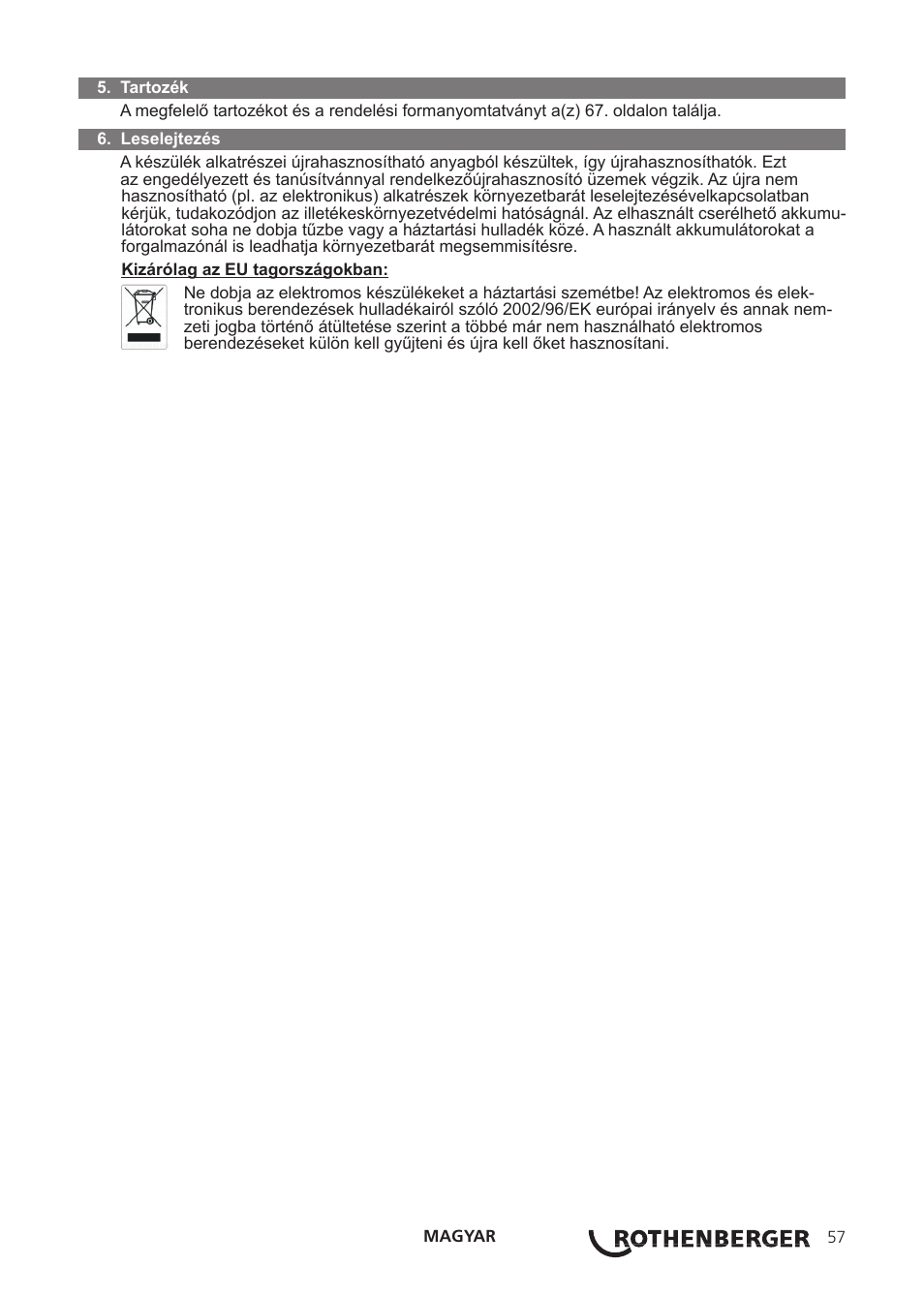 ROTHENBERGER ROCOOL 600 User Manual | Page 62 / 80
