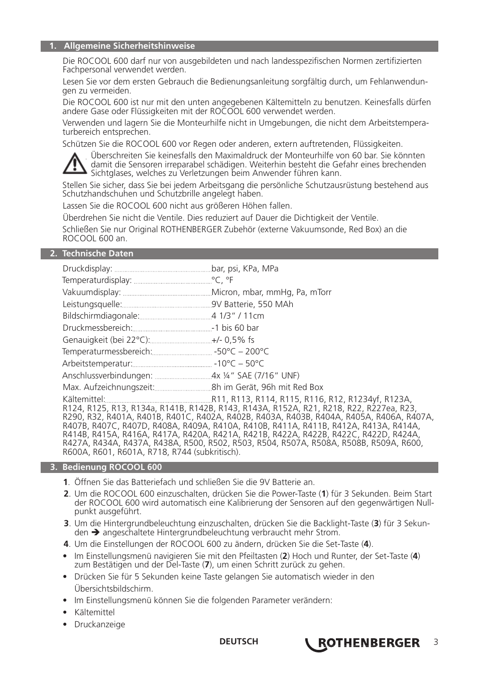 ROTHENBERGER ROCOOL 600 User Manual | Page 7 / 80
