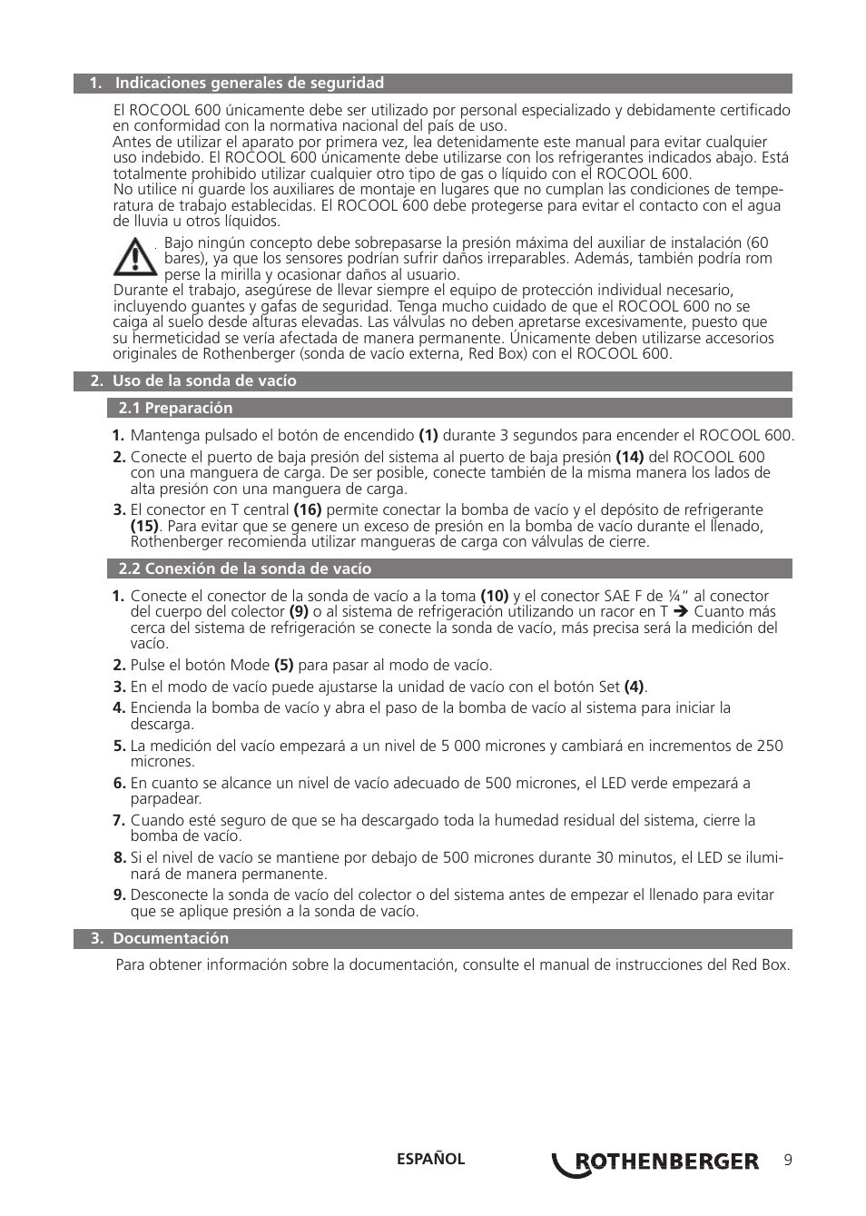 ROTHENBERGER ROCOOL Vac-Probe User Manual | Page 13 / 44