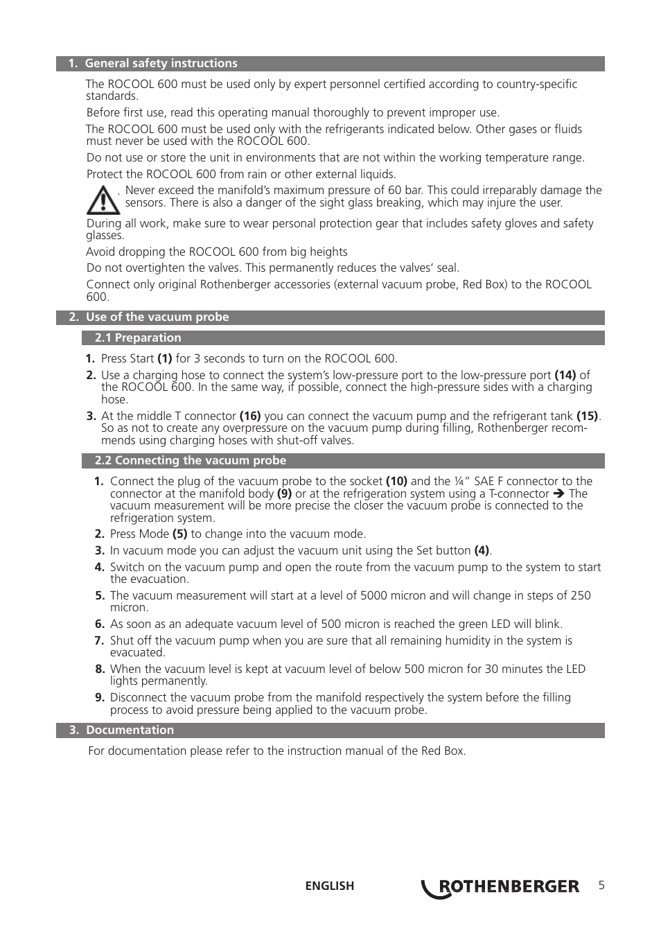 ROTHENBERGER ROCOOL Vac-Probe User Manual | Page 9 / 44
