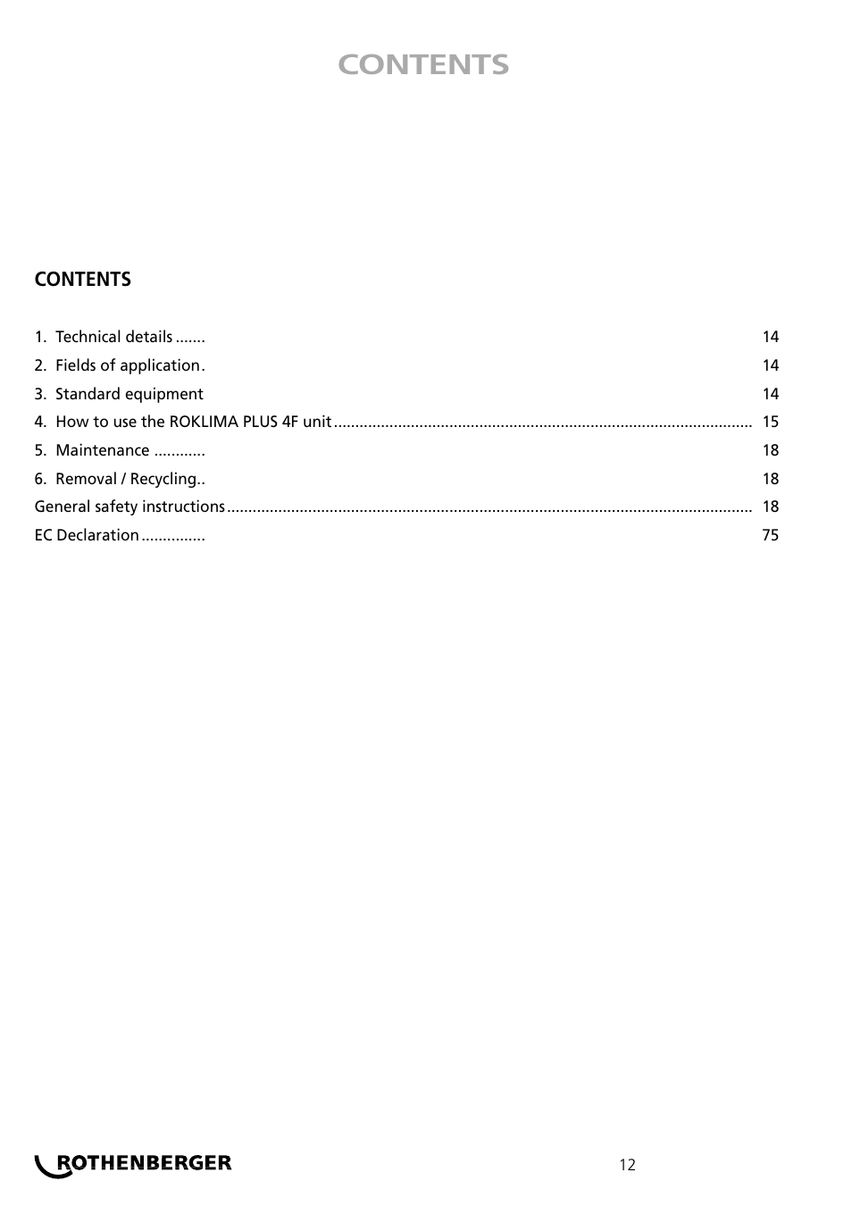 ROTHENBERGER ROKLIMA MULTI 4F User Manual | Page 12 / 80
