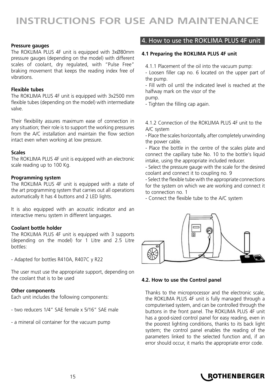 Instructions for use and maintenance | ROTHENBERGER ROKLIMA MULTI 4F User Manual | Page 15 / 80