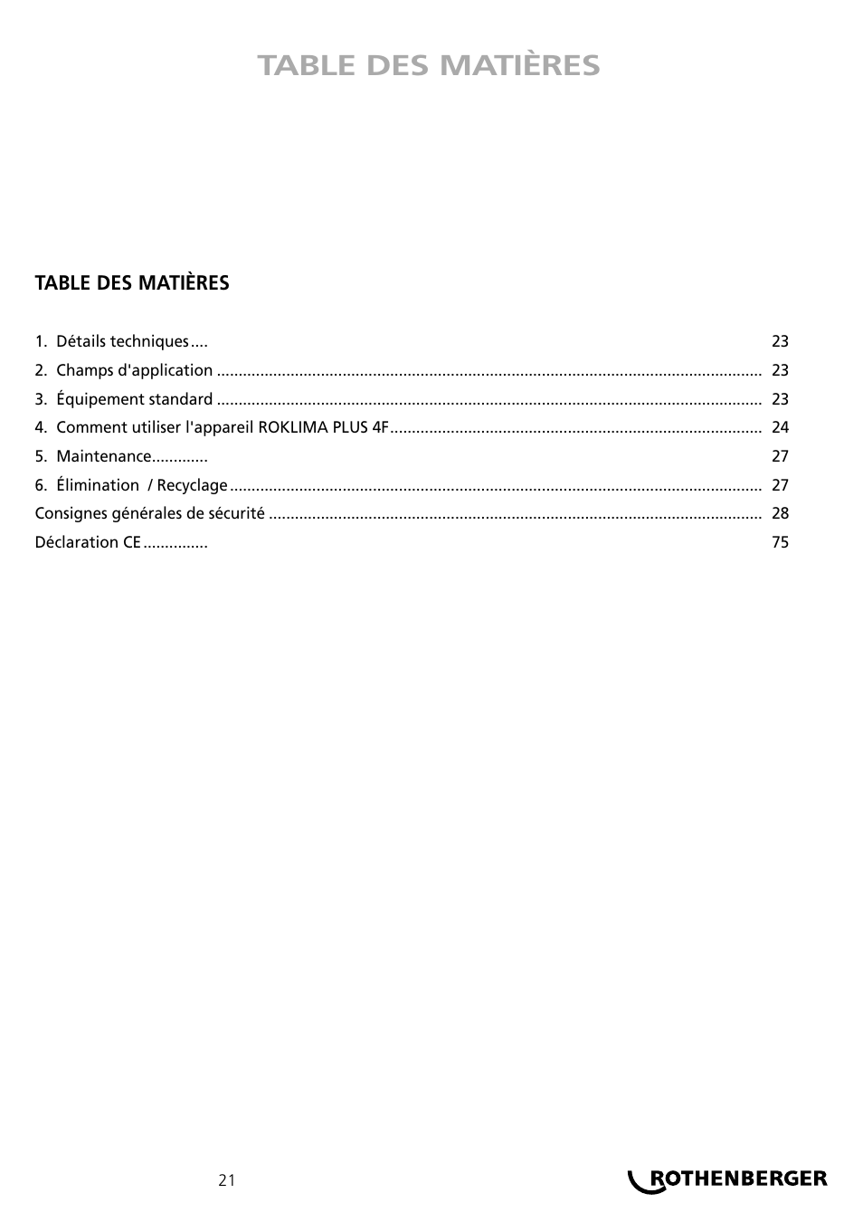 ROTHENBERGER ROKLIMA MULTI 4F User Manual | Page 21 / 80