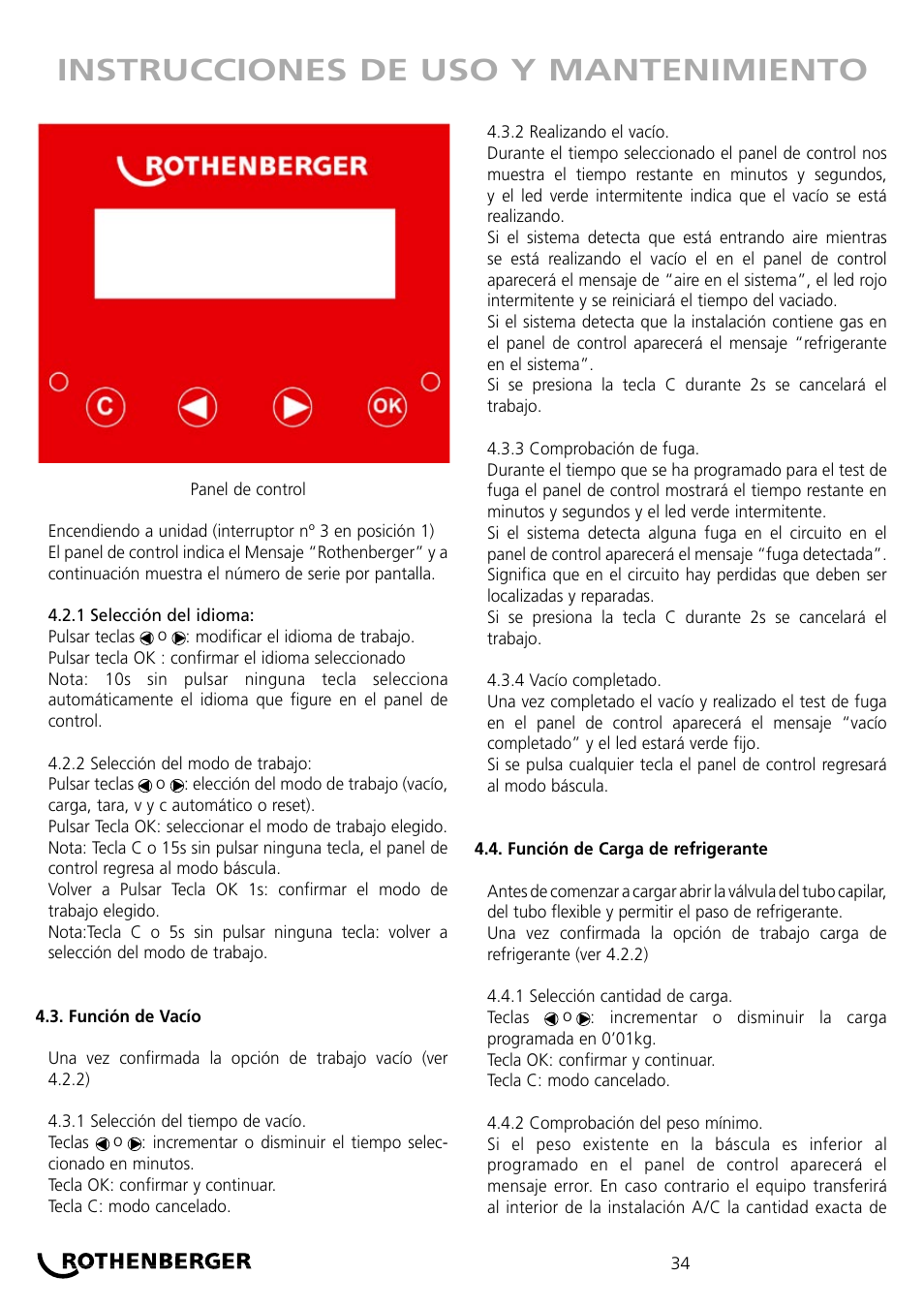 Instrucciones de uso y mantenimiento | ROTHENBERGER ROKLIMA MULTI 4F User Manual | Page 34 / 80
