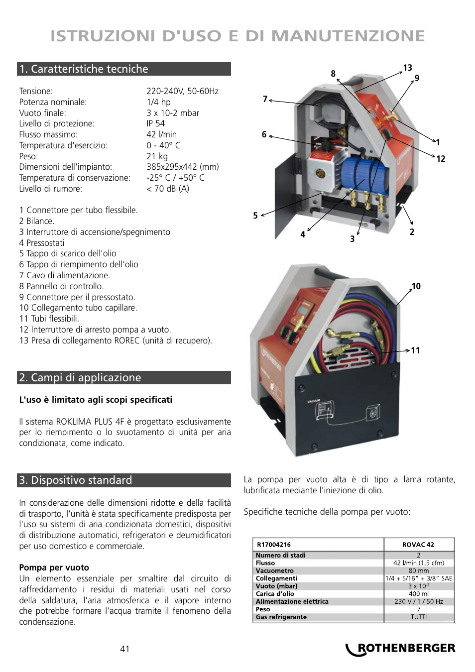Istruzioni d'uso e di manutenzione | ROTHENBERGER ROKLIMA MULTI 4F User Manual | Page 41 / 80